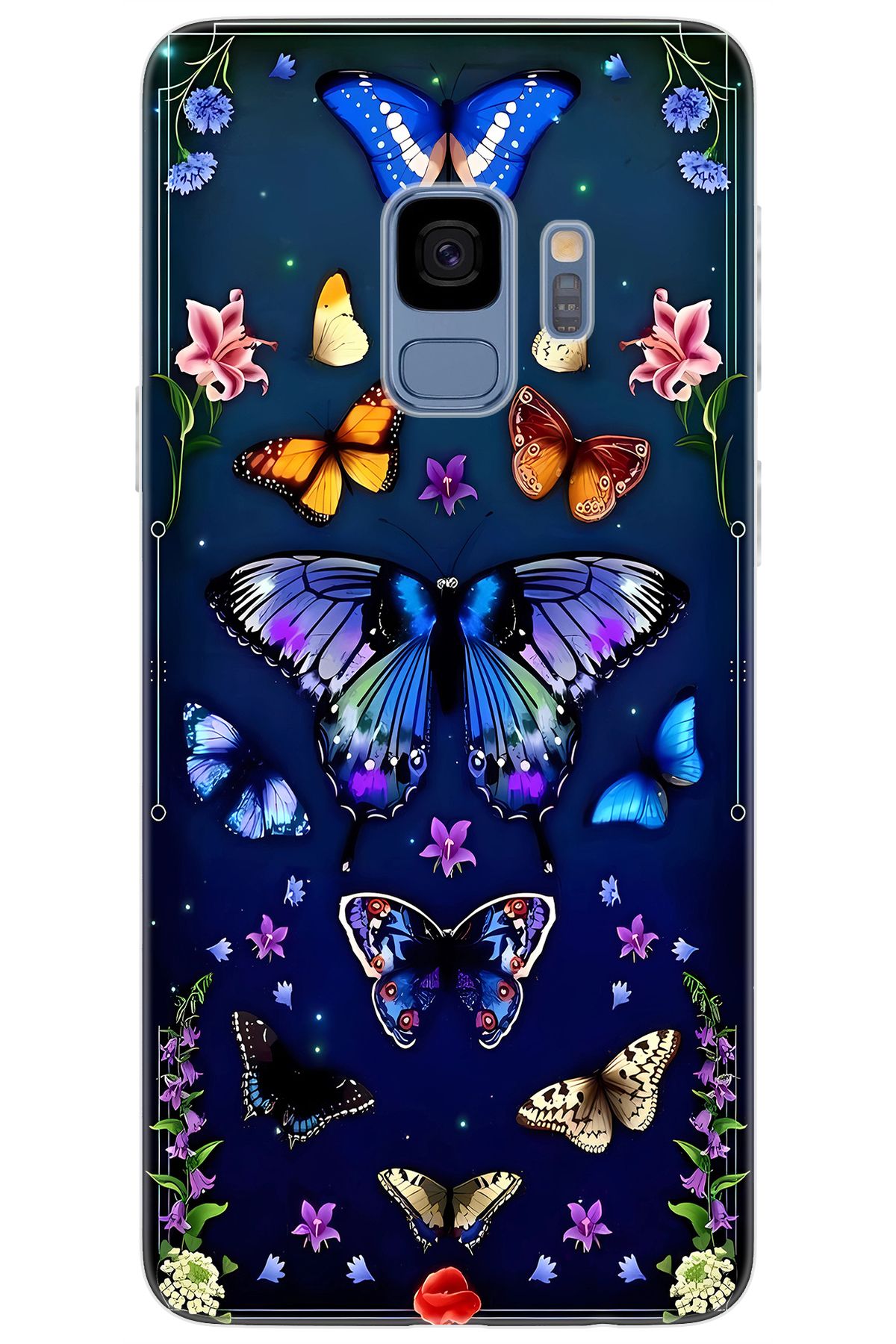 Ceppare Samsung Galaxy S9 (SM-G960F) Uyumlu Kılıf Desen Baskılı Silikon Kelebek STK:669 CP-DxUcRfI