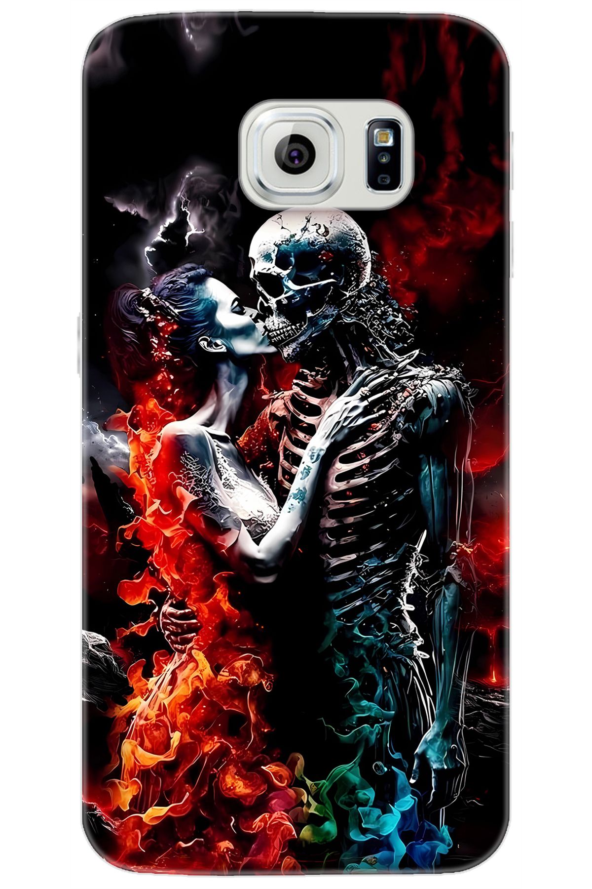 Ceppare Samsung Galaxy S6 (SM-G920F) Uyumlu Kılıf Desen Baskılı Silikon İskelet Aşıklar STK:666 CP-sxYlj45