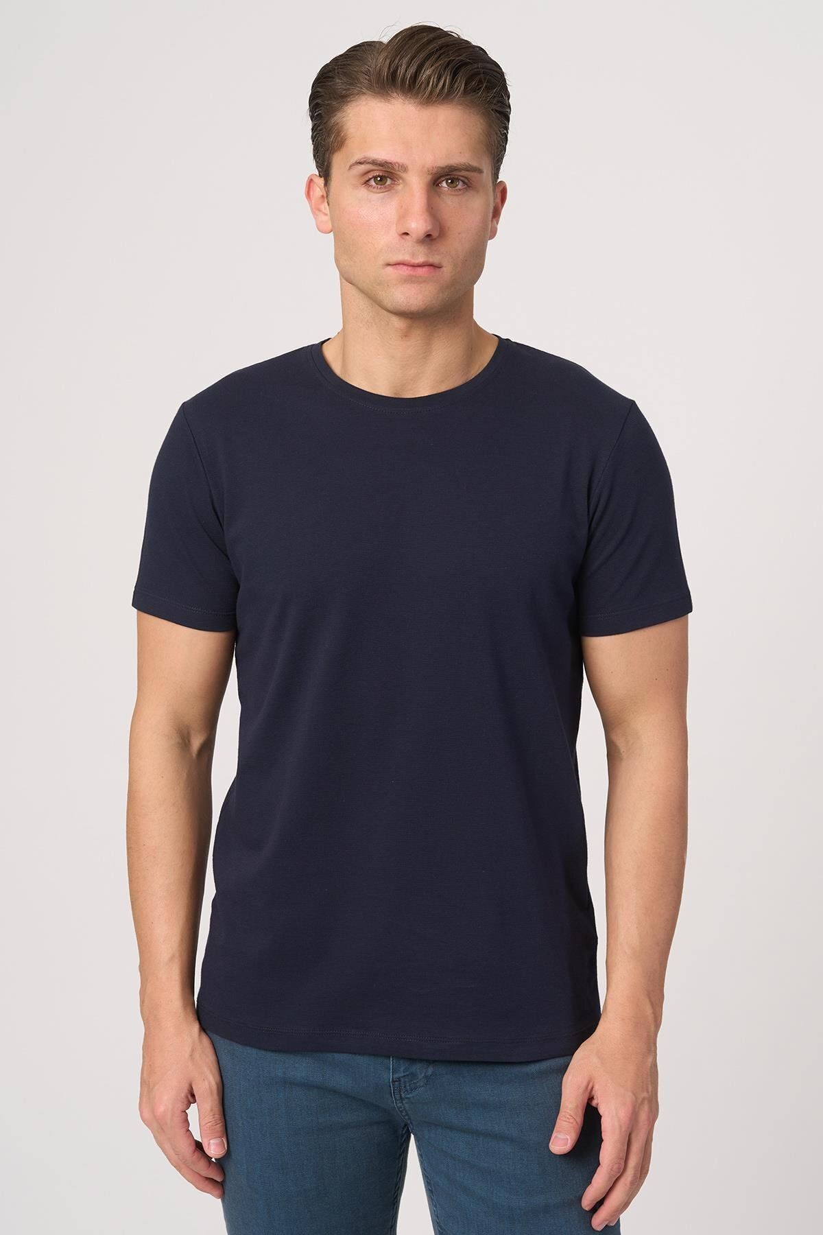 White Stone WHİTE STONE 2025-Y 3155 BİSİKLET YAKA TSHIRT LACİ