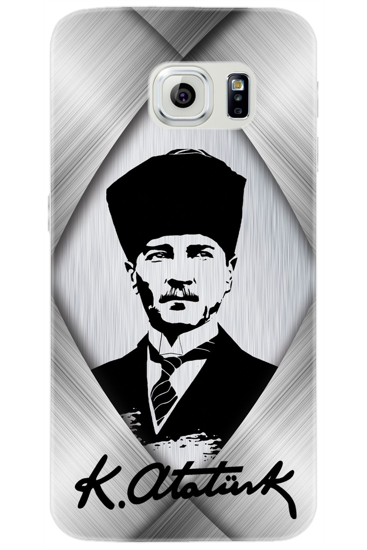 Ceppare Samsung Galaxy S6 (SM-G920F) Uyumlu Kılıf Desen Baskılı Silikon Atatürk Tasarım STK:402 CP-SERXTsm