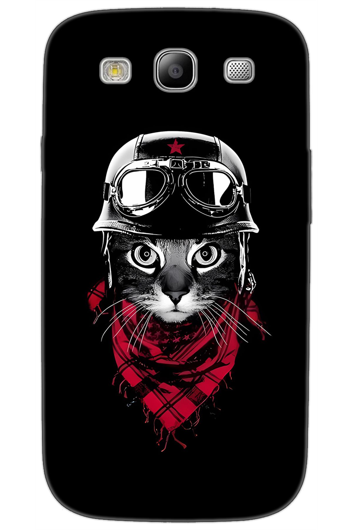 Ceppare Samsung Galaxy S3 (GT-I9300) Uyumlu Kılıf Desen Baskılı Silikon Pilot Kedi STK:656 CP-yXrBRJo