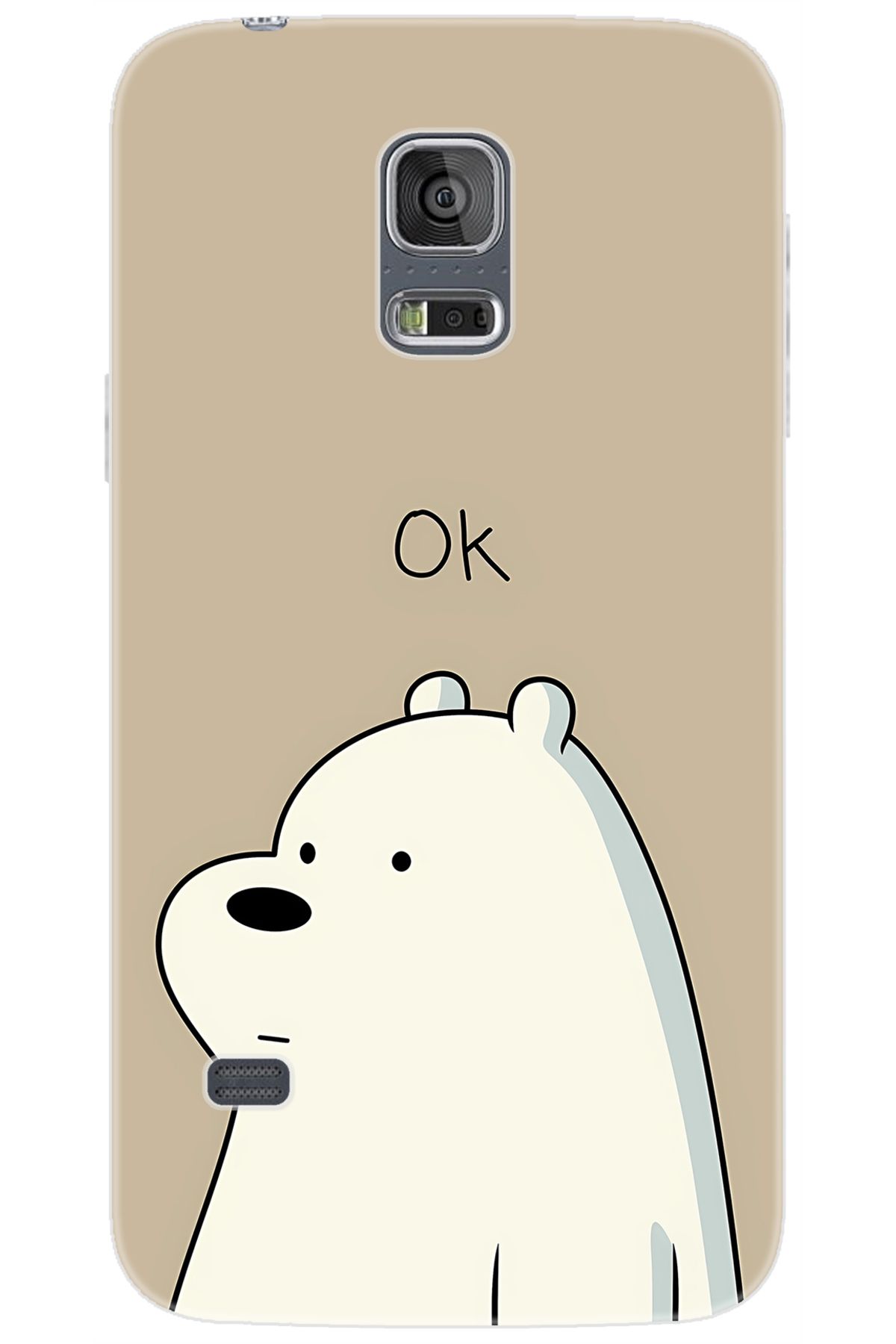 Ceppare Samsung Galaxy S5 (SM-G900F) Uyumlu Kılıf Desen Baskılı Silikon Panda OK STK:641 CP-qt8Khed