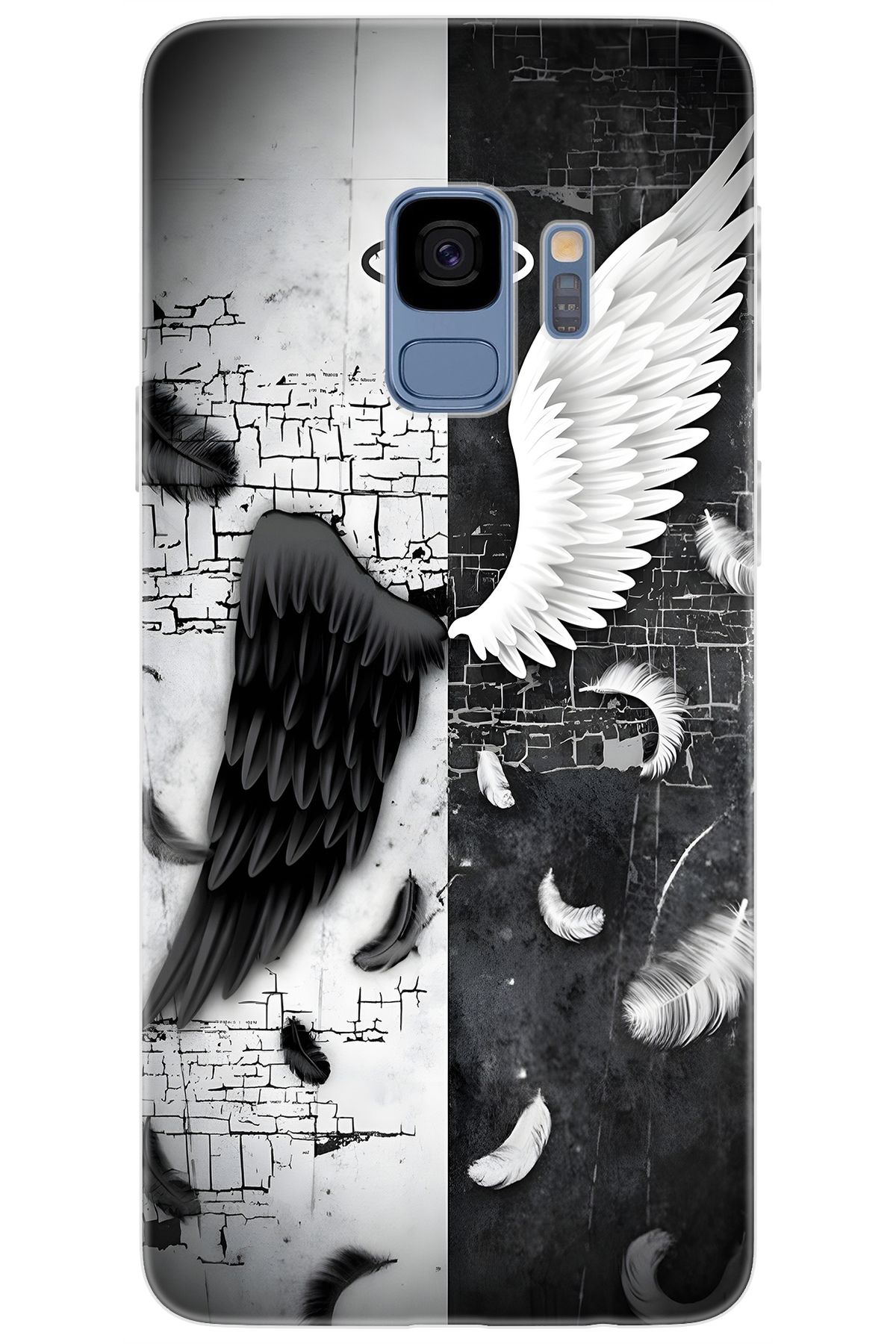Ceppare Samsung Galaxy S9 (SM-G960F) Uyumlu Kılıf Desen Baskılı Silikon Melek ve Şeytan STK:715 CP-bz5uh1g