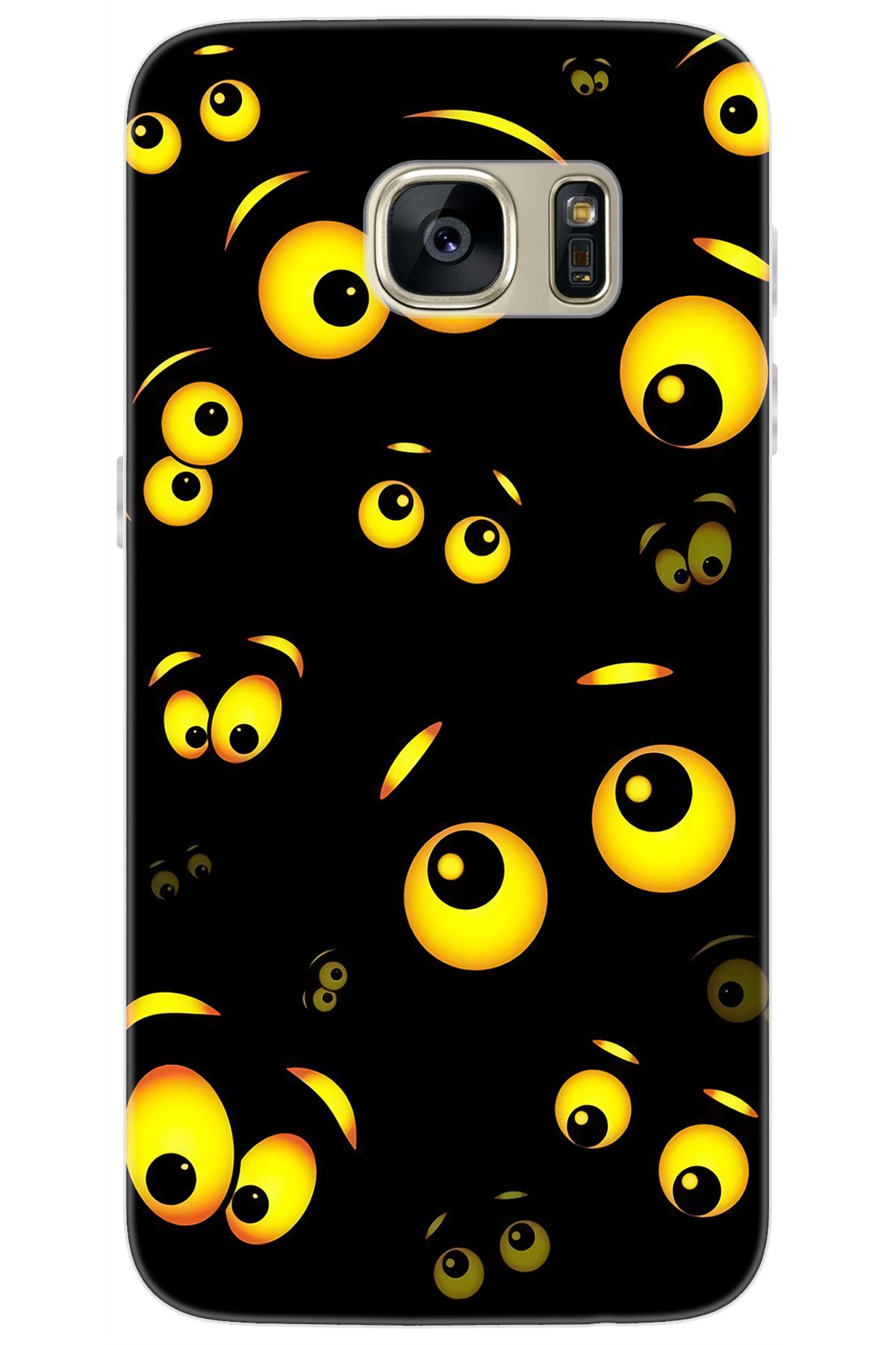 Ceppare Samsung Galaxy S7 (SM-G930F) Uyumlu Kılıf Desen Baskılı Silikon Emoji Gözler STK:746 CP-pUvVrQJ
