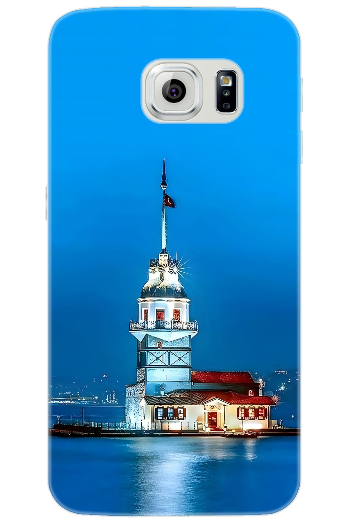 Ceppare Samsung Galaxy S6 (SM-G920F) Uyumlu Kılıf Desen Baskılı Silikon Kız Kulesi STK:617 CP-pgCeZ6a