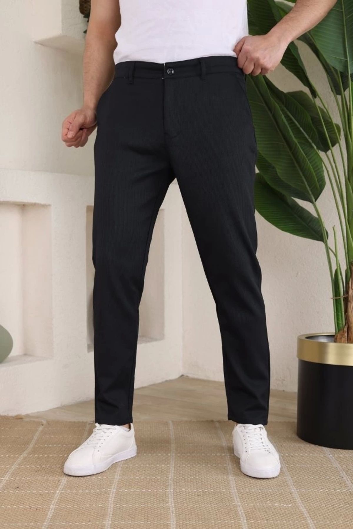 Silerra Erkek Casual Slim Fit Cord Desenli Kumaş Pantolon