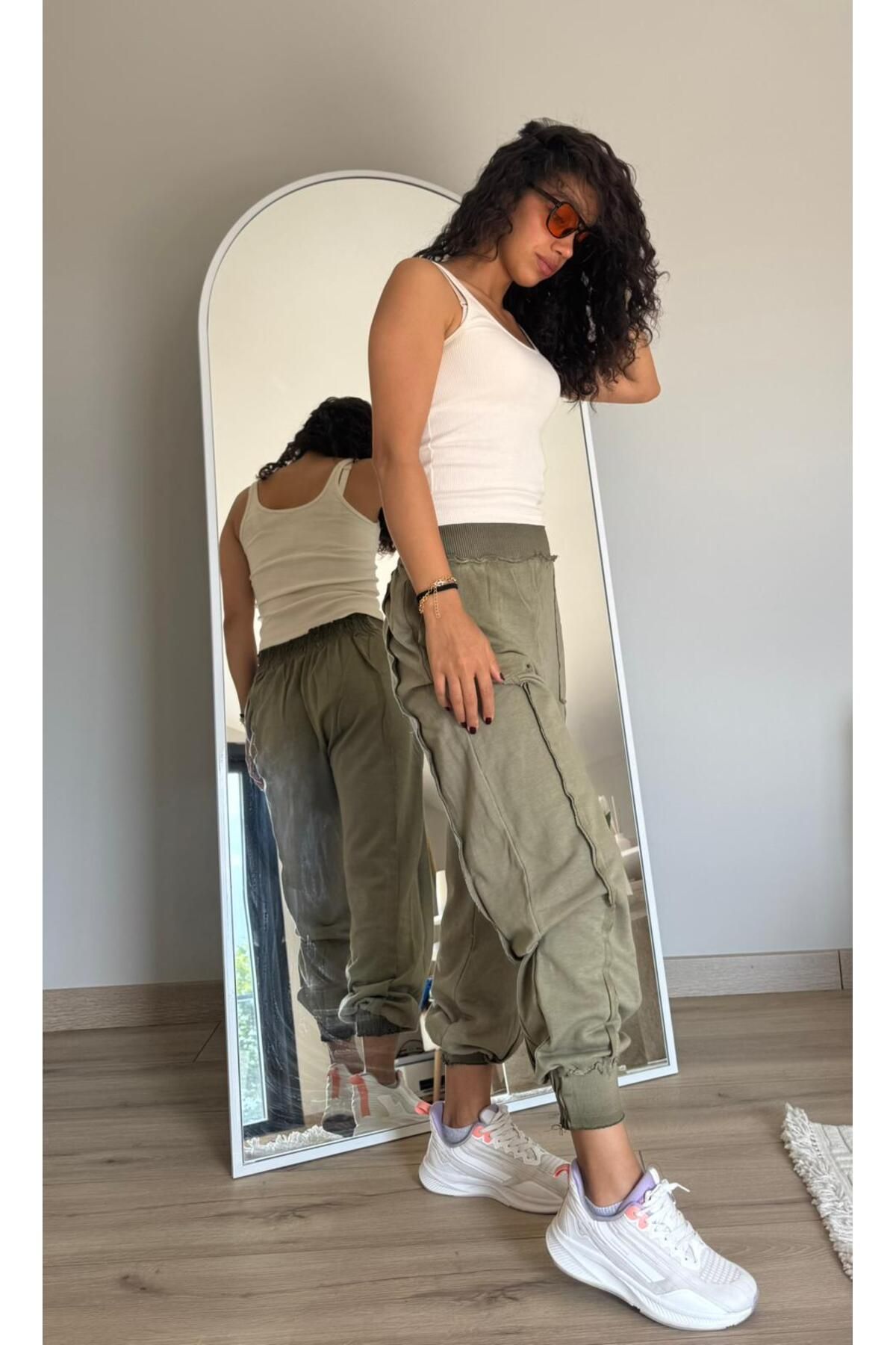 byserayakyol Şalvar Model Yıkamalı Jogger Pantolon