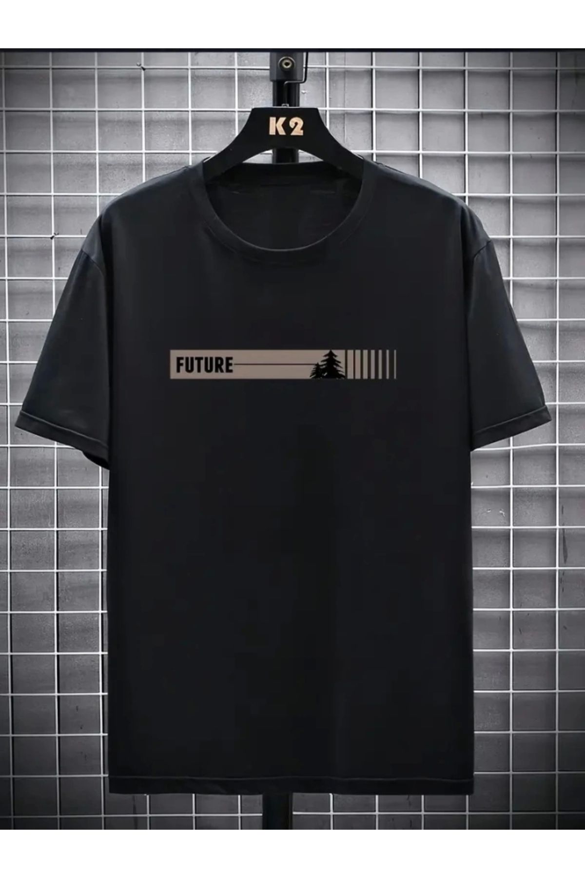 Silerra Baskılı Oversize Bisiklet Yaka T-shirt - Siyah
