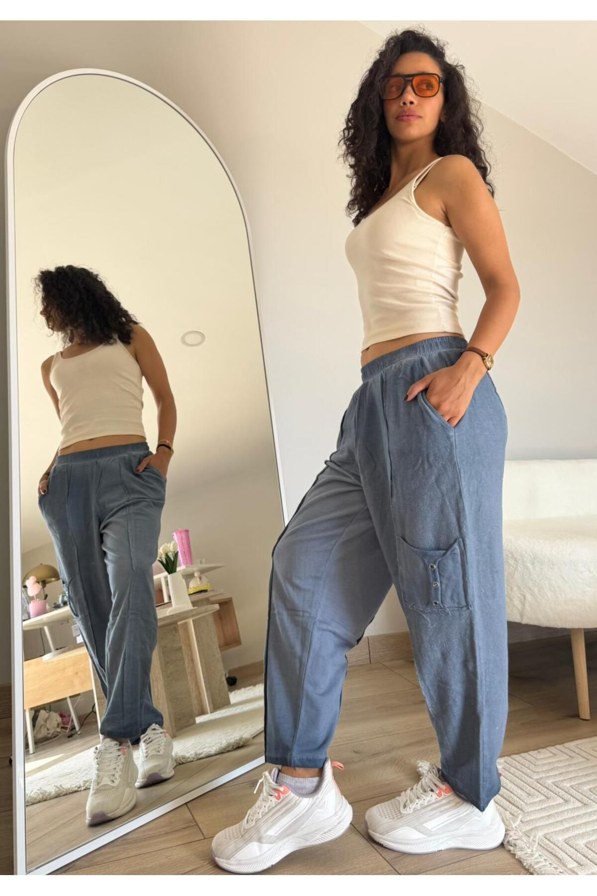 byserayakyol Şalvar Model Ters Dikiş Kesik Paça Eşofman Altı