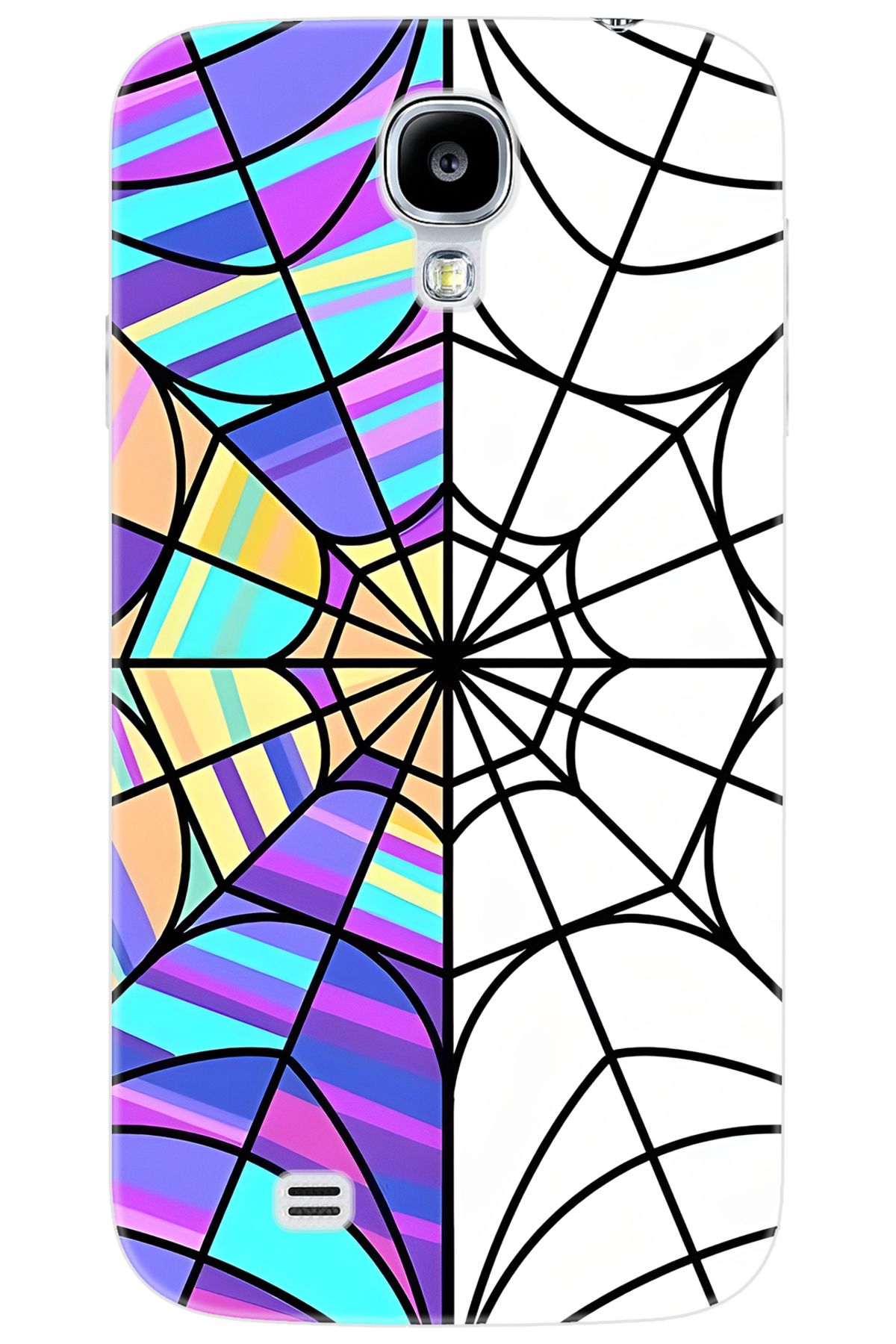 Ceppare Samsung Galaxy S4 (GT-I9500) Uyumlu Kılıf Desen Baskılı Silikon Örümcek Ağı STK:753 CP-VizdmKq