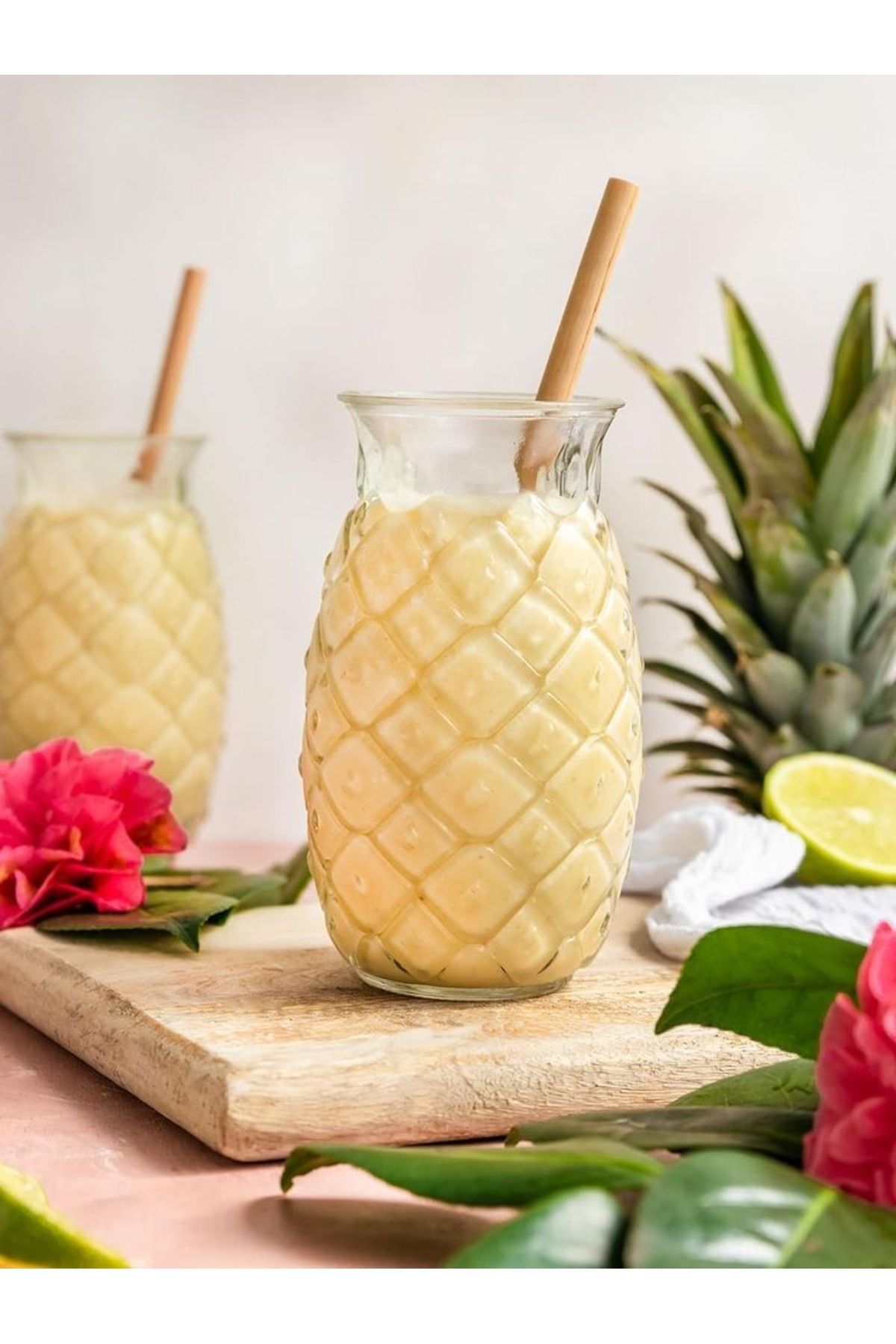 MİS KİTCHEN 4 Tane Ananas Model Soğuk Kahve Bardağı , Atom Bardağı, Limonata Bardağı, Kokteyl Bardağı 550 ml
