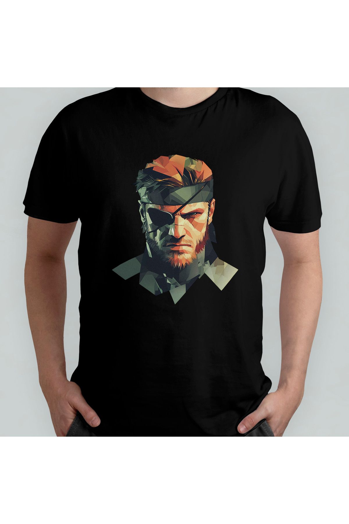 Pixxa Metal Gear Solid - Solid Snake Unisex %100 Pamuklu Bisiklet Yaka T-Shirt Model 5