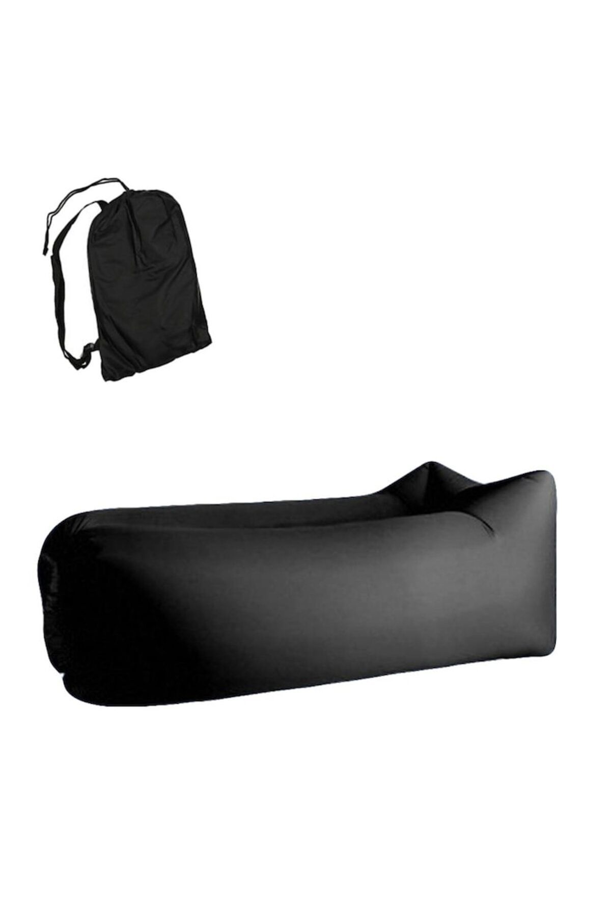 MACVI Saltea Tip Sezlong Lazybag Macvi , Umflare Fara Pompa, Plaja/picnic/camping, 190 X 70 Cm,negru - One Size