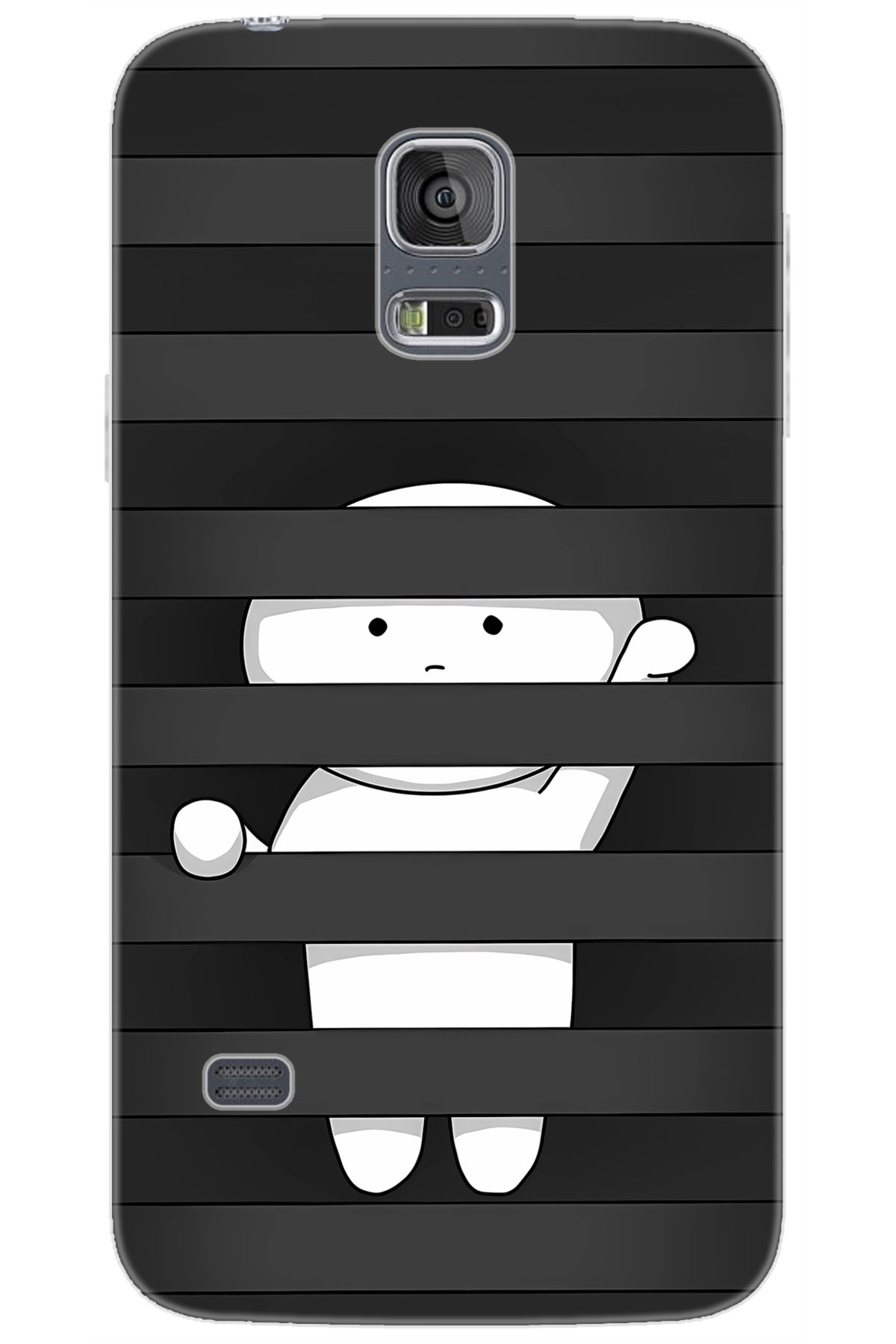 Ceppare Samsung Galaxy S5 (SM-G900F) Uyumlu Kılıf Desen Baskı Silikon Saklanan Karakter STK:665 CP-0AxVsKF