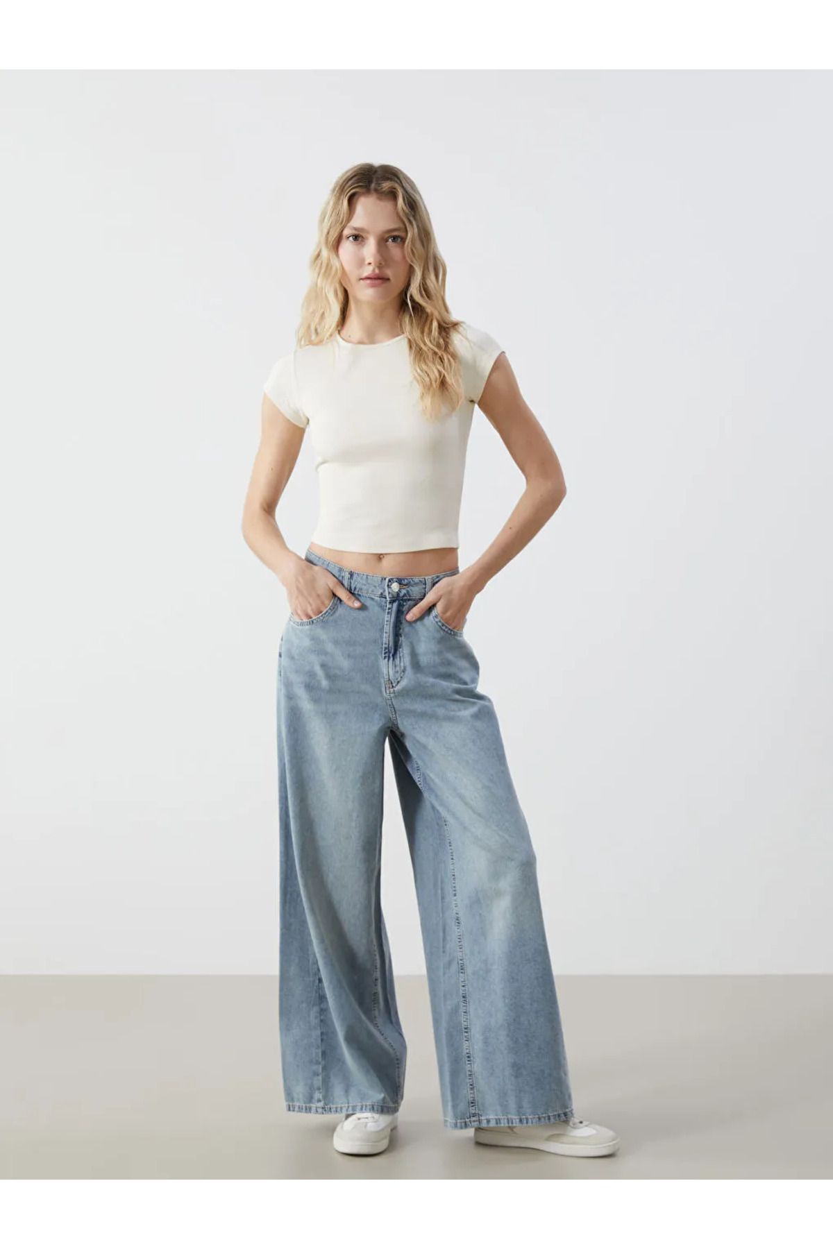 LC Waikiki XSIDE Mavi Wideleg Kadın Jean Pantolon