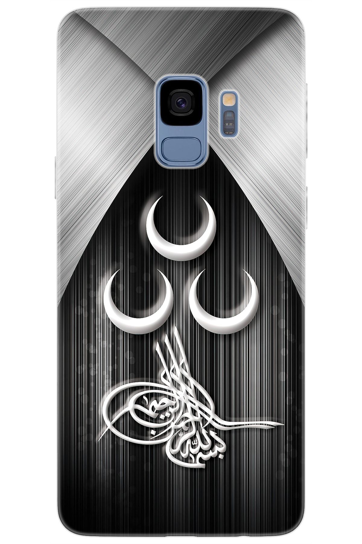 Ceppare Samsung Galaxy S9 (SM-G960F) Uyumlu Kılıf Desenli Silikon Üç Hilal Tuğra Tasarım STK:417 CP-6fwh5Uz