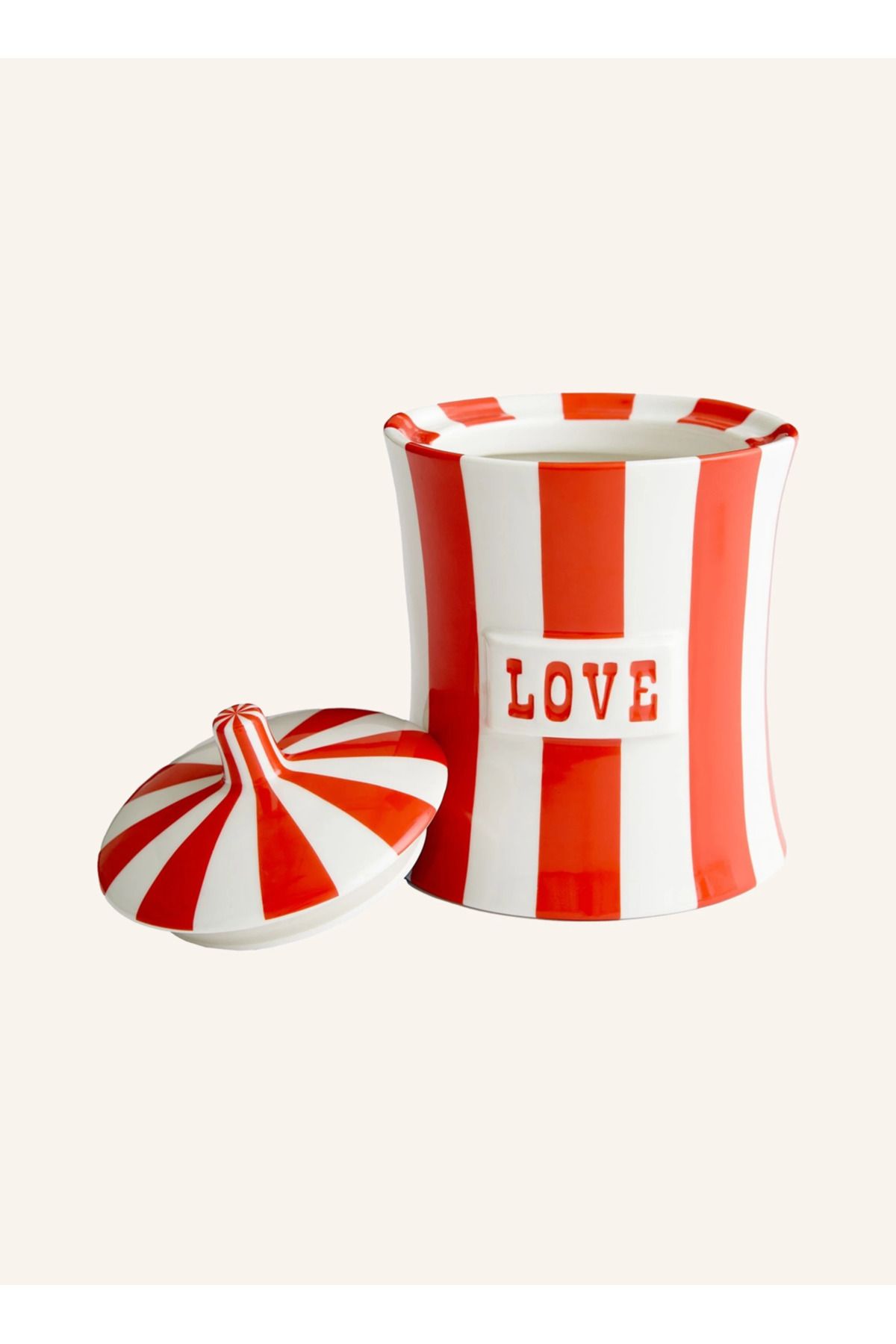 Jonathan Adler VICE LOVE Porselen Saklama Kabı 880 ml, Kapaklı, El Boyaması Tasarım