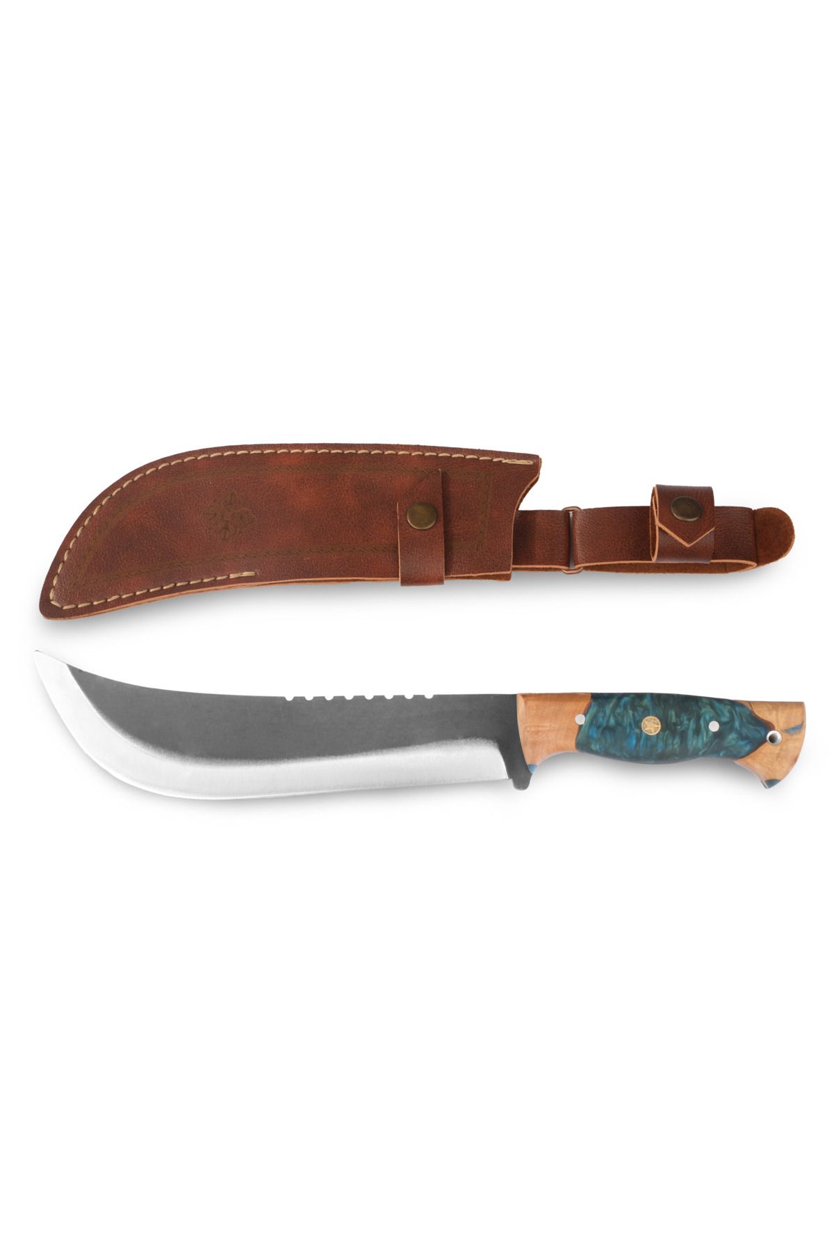 kösemehmet Sallama Kamp Bıçağı – 35 cm, El Yapımı, Epoksi Saplı, Paslanmaz Çelik, Doğa ve Av Kullanımına Uygun