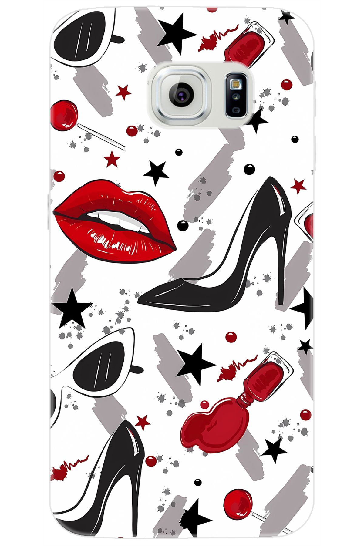 Ceppare Samsung Galaxy S6 (SM-G920F) Uyumlu Kılıf Desen Baskılı Silikon Fashion Design STK:676 CP-VBuiweU