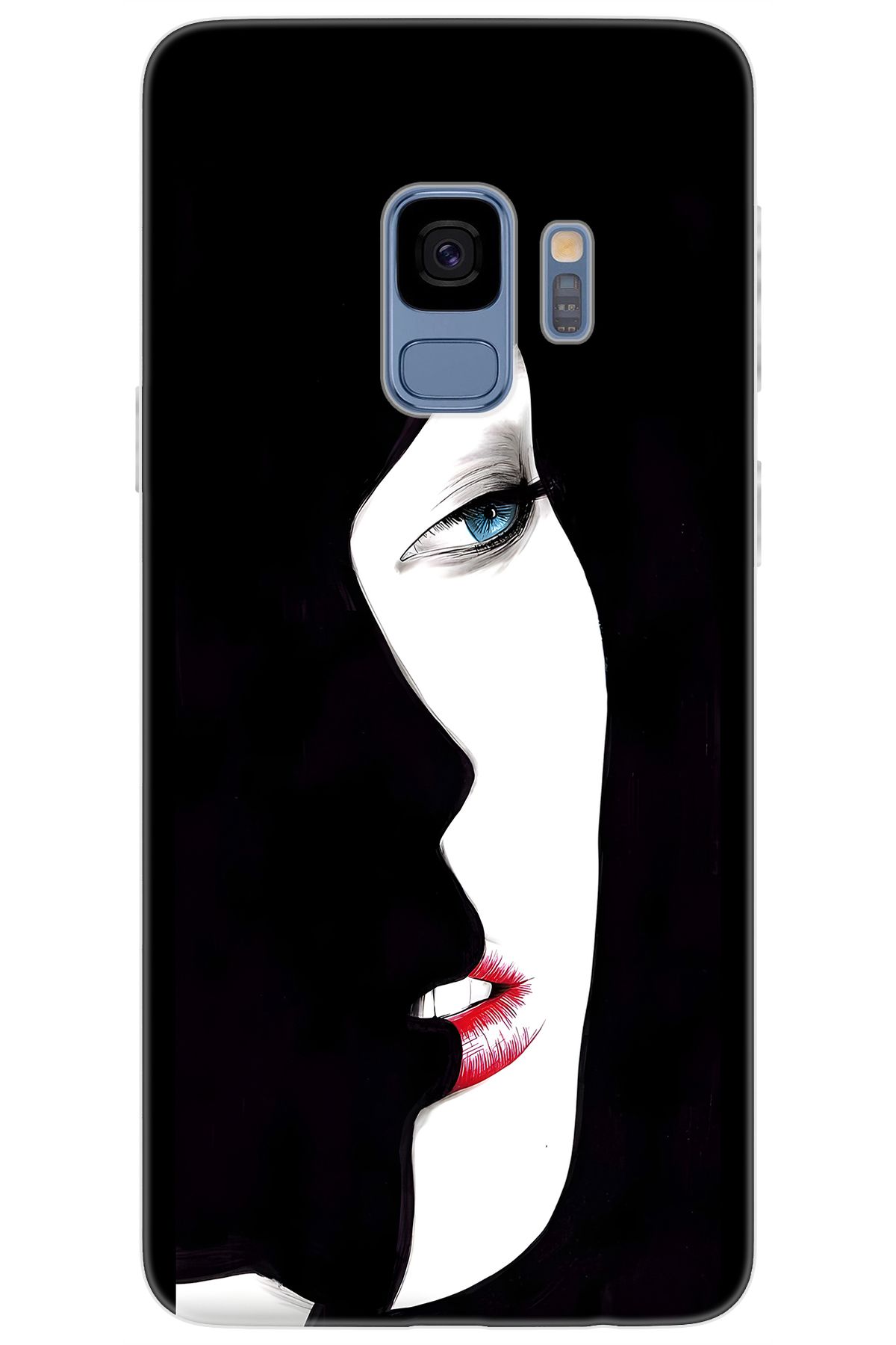 Ceppare Samsung Galaxy S9 (SM-G960F) Uyumlu Kılıf Desen Baskı Silikon Siyah Beyaz Kadın STK:635 CP-AAKcY1p