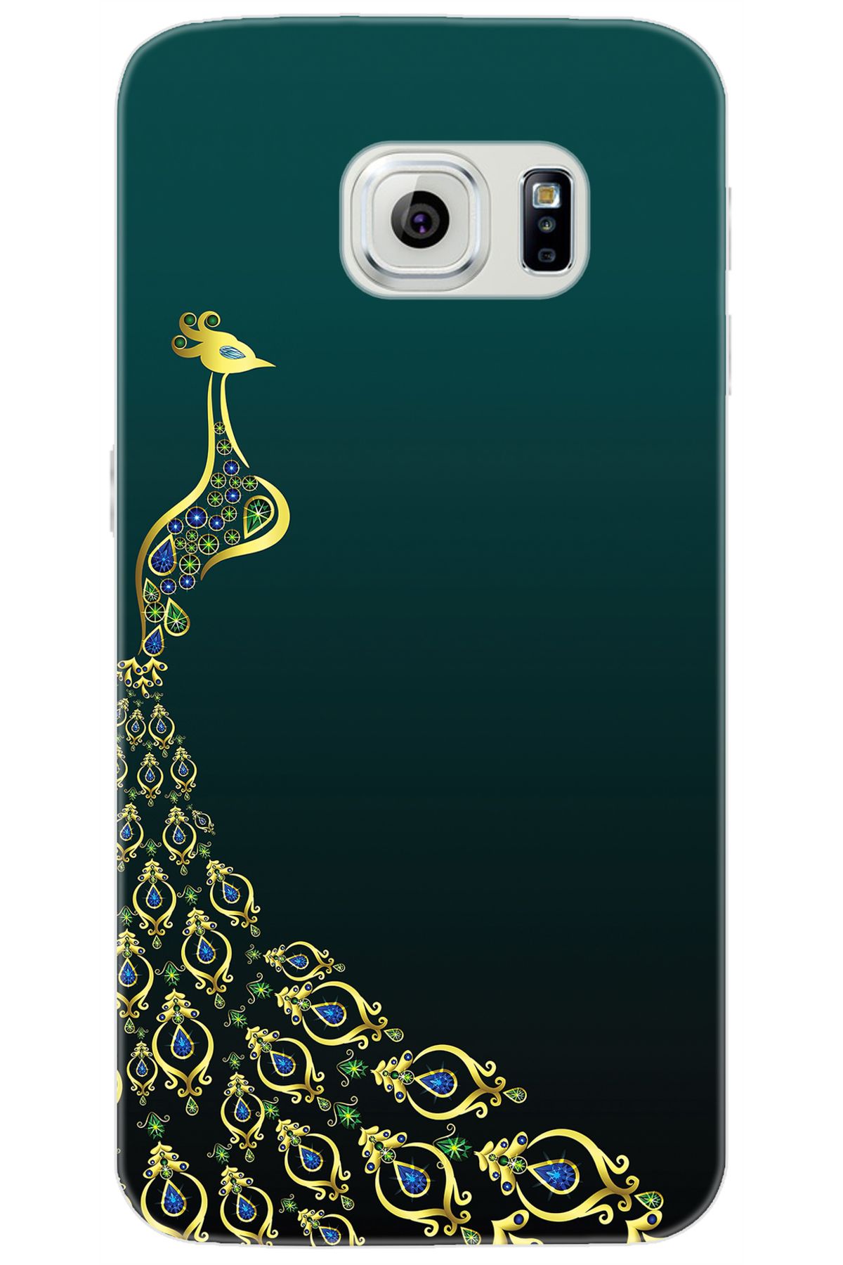 Ceppare Samsung Galaxy S6 (SM-G920F) Uyumlu Kılıf Desen Baskılı Silikon Tavus Kuşu STK:540 CP-Ux2QlyH