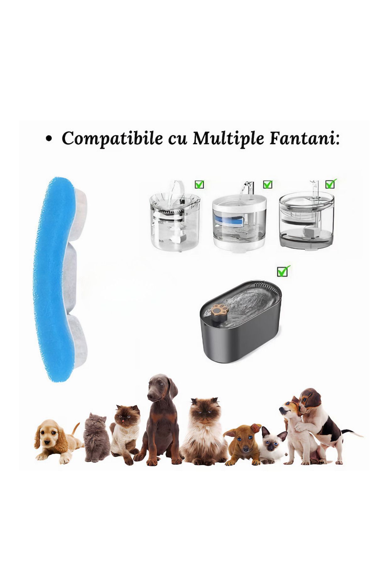 varioshop-Set 8 Filtre VarioShop® pentru dispenser de apa automat destinat animalelor de companie, pentru pis 6