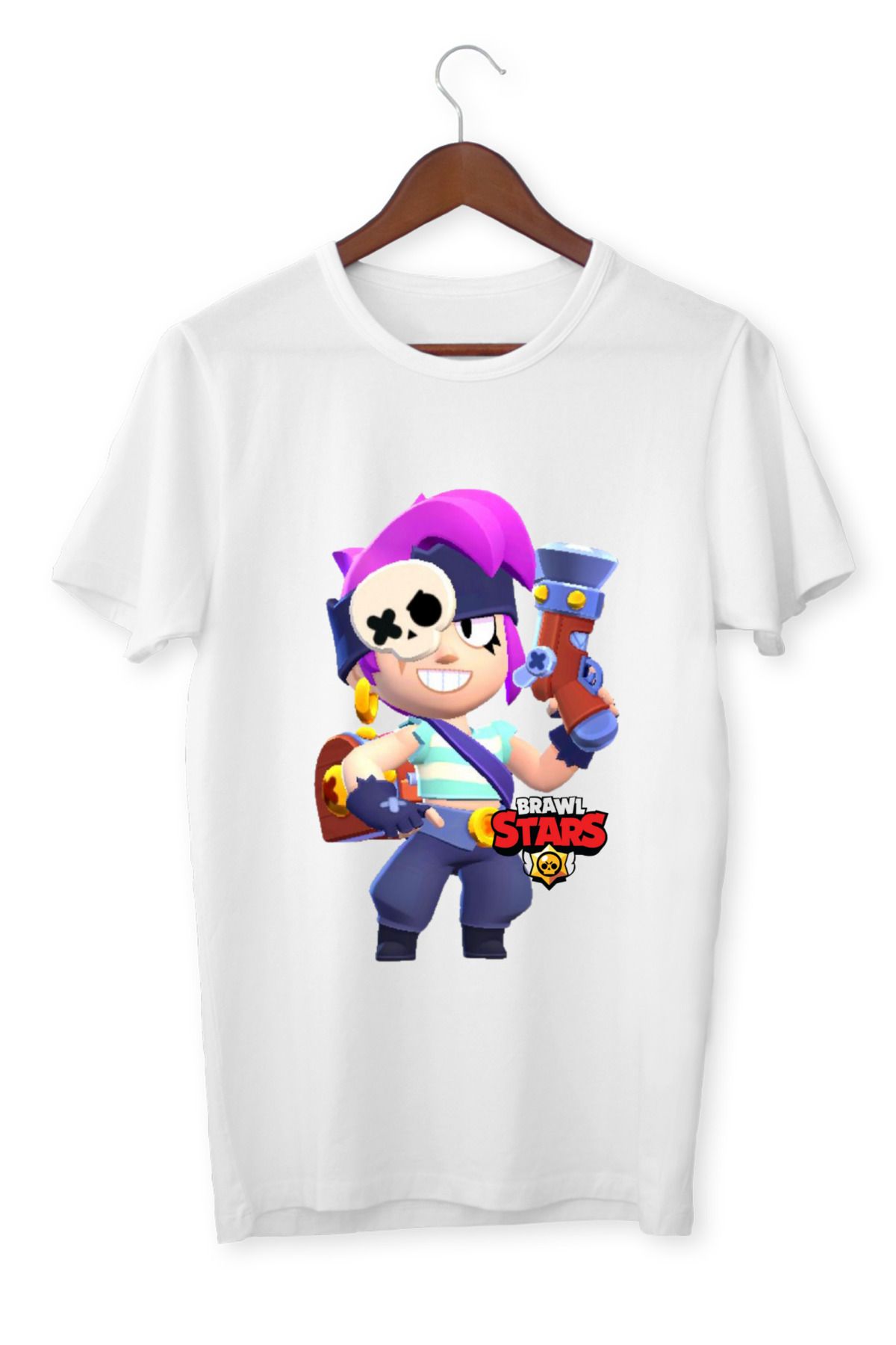 ALPŞAN TİCARET Brawl Stars Penny Çocuk Yetişkin Beyaz T-shirt Unisex Çocuk Tişört