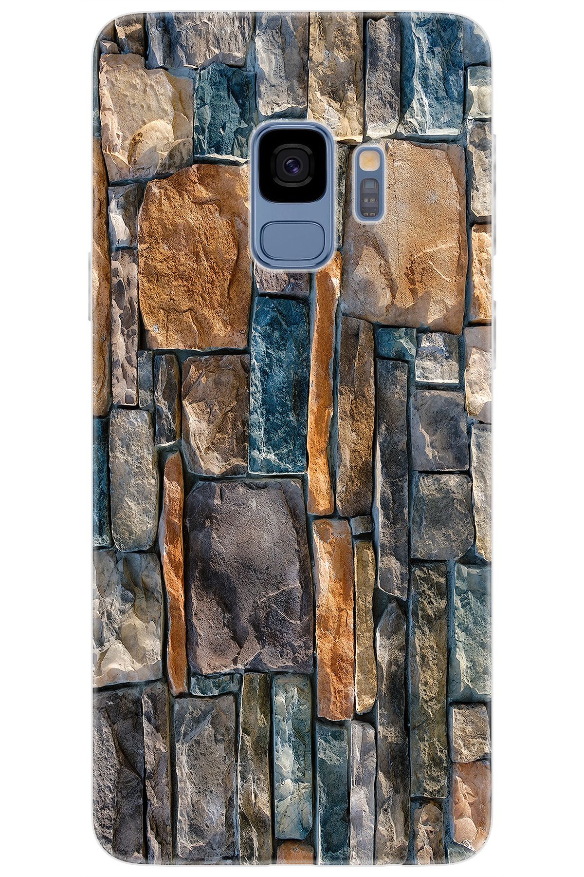 Ceppare Samsung Galaxy S9 (SM-G960F) Uyumlu Kılıf Desen Baskılı Silikon Taş Duvar STK:233 CP-k83bbcf