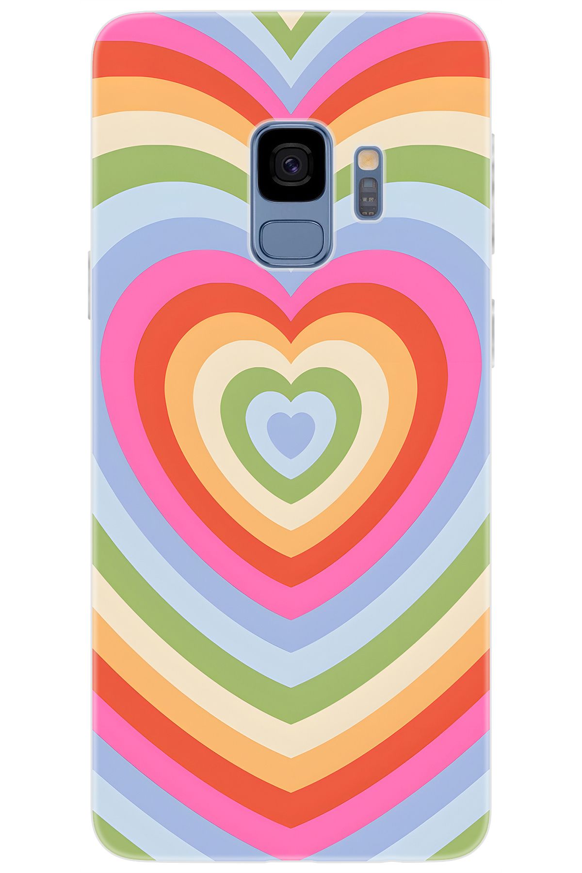 Ceppare Samsung Galaxy S9 (SM-G960F) Uyumlu Kılıf Desen Baskılı Silikon Renkli Kalpler STK:1019 CP-SFh2mpW