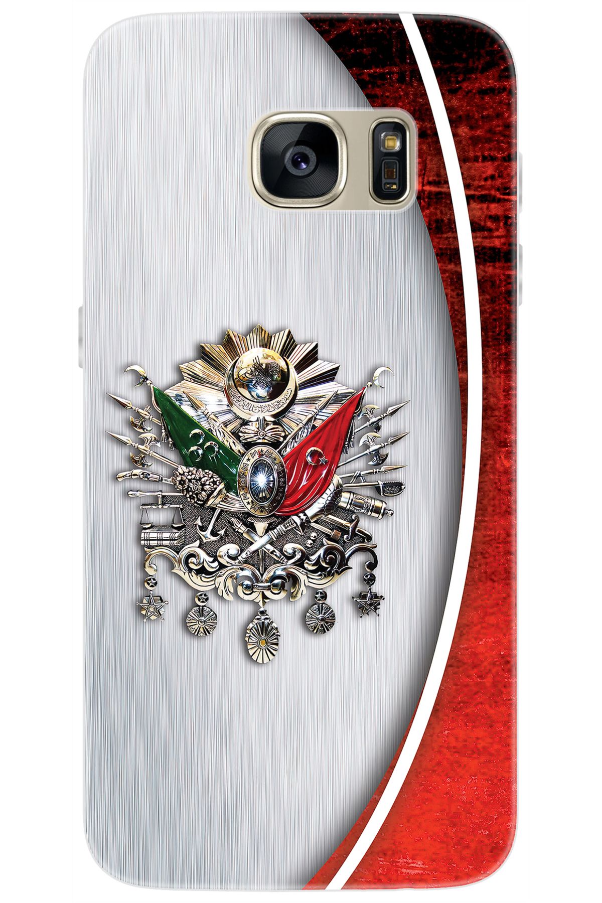 Ceppare Samsung Galaxy S7 (SM-G930F) Uyumlu Kılıf Desenli Silikon Osmanlı Tuğra Tasarım STK:408 CP-lXcr5Gi