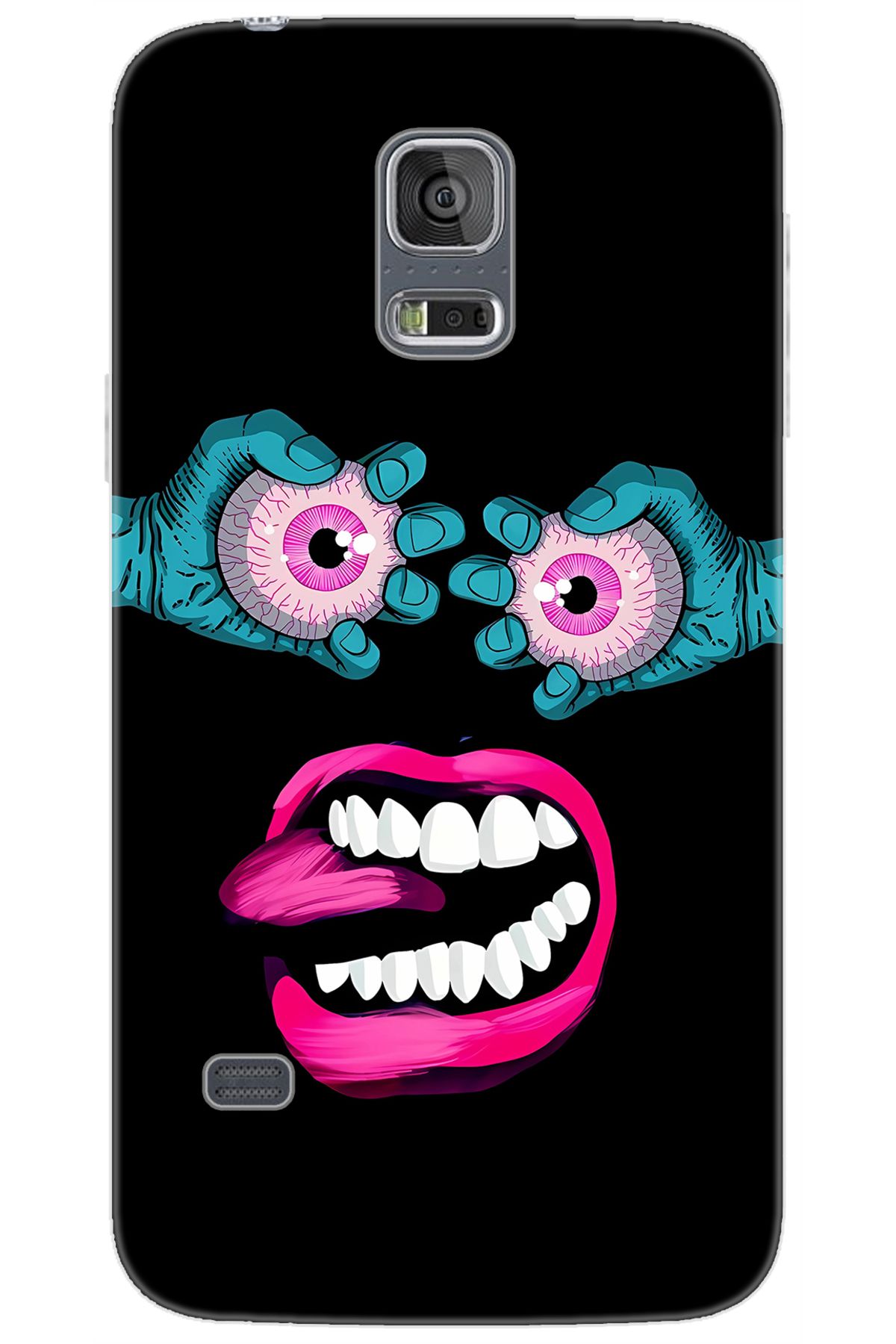Ceppare Samsung Galaxy S5 (SM-G900F) Uyumlu Kılıf Desen Baskılı Silikon Çılgın Gözler STK:657 CP-7714NXE