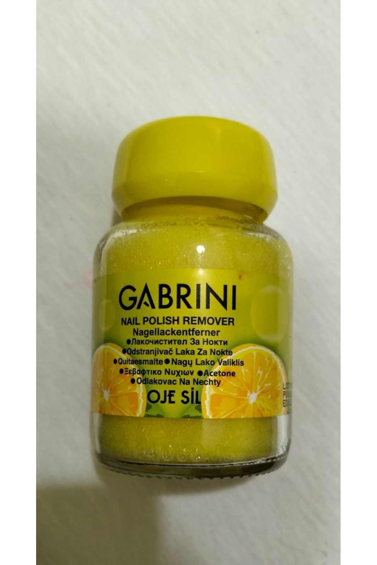 CADI BOUTİQUE Gabrini Oje Sil Süngerli Cam Aseton Sarı 75 ml
