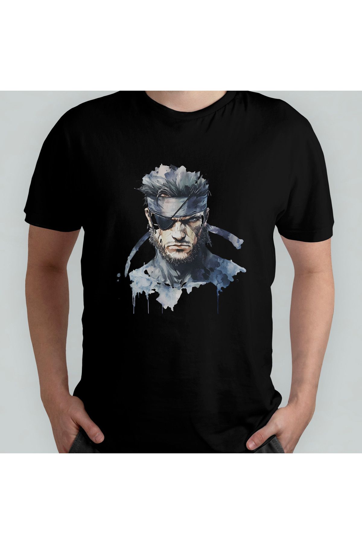 Pixxa Metal Gear Solid - Solid Snake Unisex %100 Pamuklu Bisiklet Yaka T-Shirt Model 1