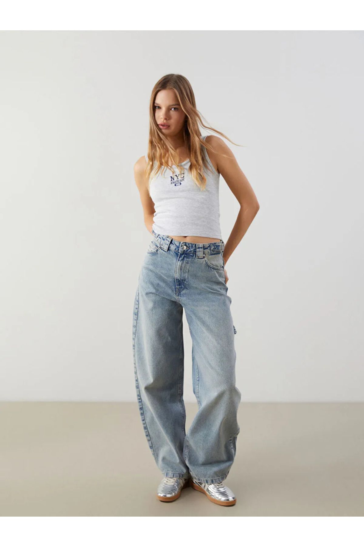 LC Waikiki XSIDE Mavi Baggy Fit Kadın Jean Pantolon