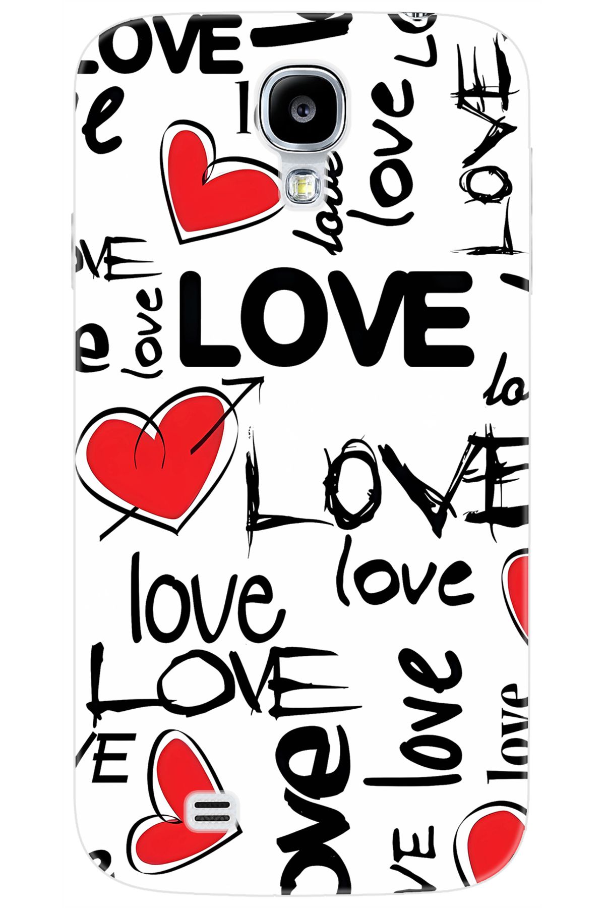 Ceppare Samsung Galaxy S4 (GT-I9500) Uyumlu Kılıf Desen Baskılı Silikon Love Kalpler STK:638 CP-cq3axBo