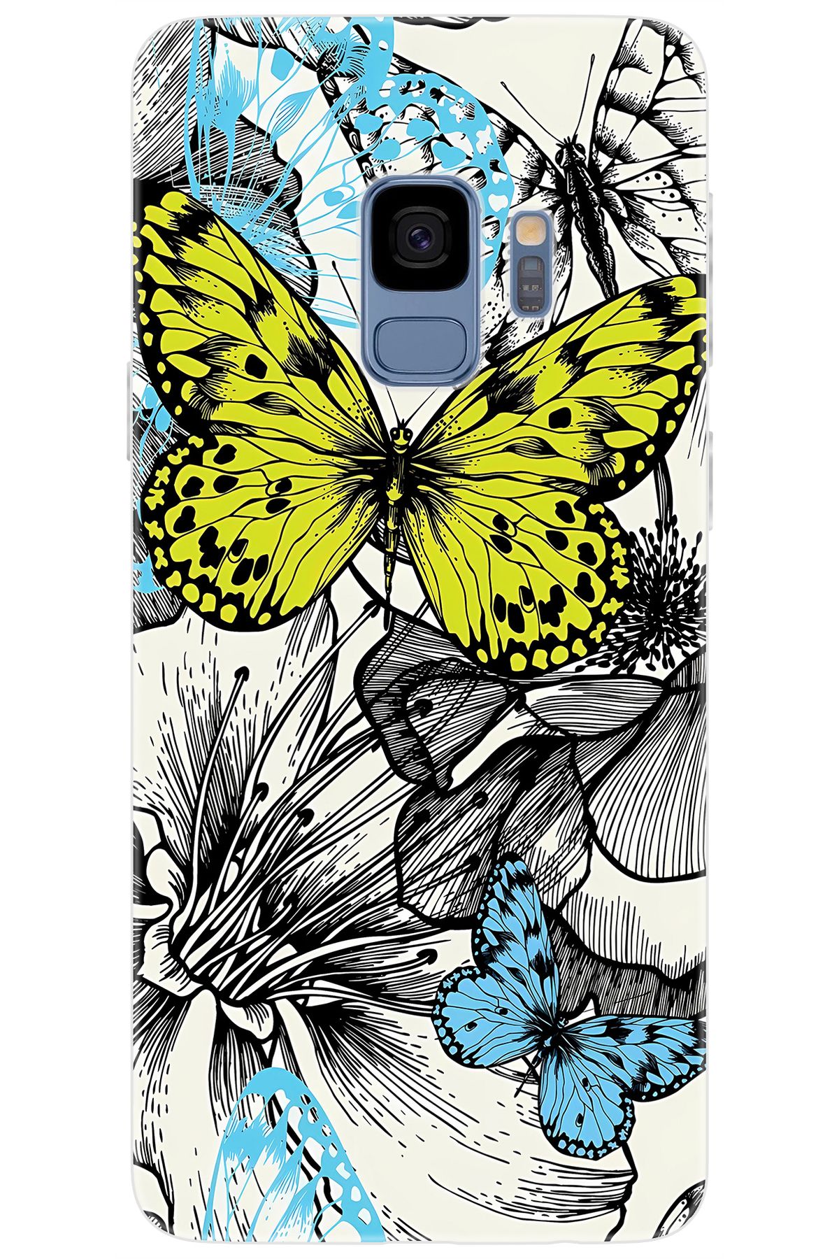 Ceppare Samsung Galaxy S9 (SM-G960F) Uyumlu Kılıf Desen Baskılı Silikon Kelebek STK:647 CP-MLSPl9T