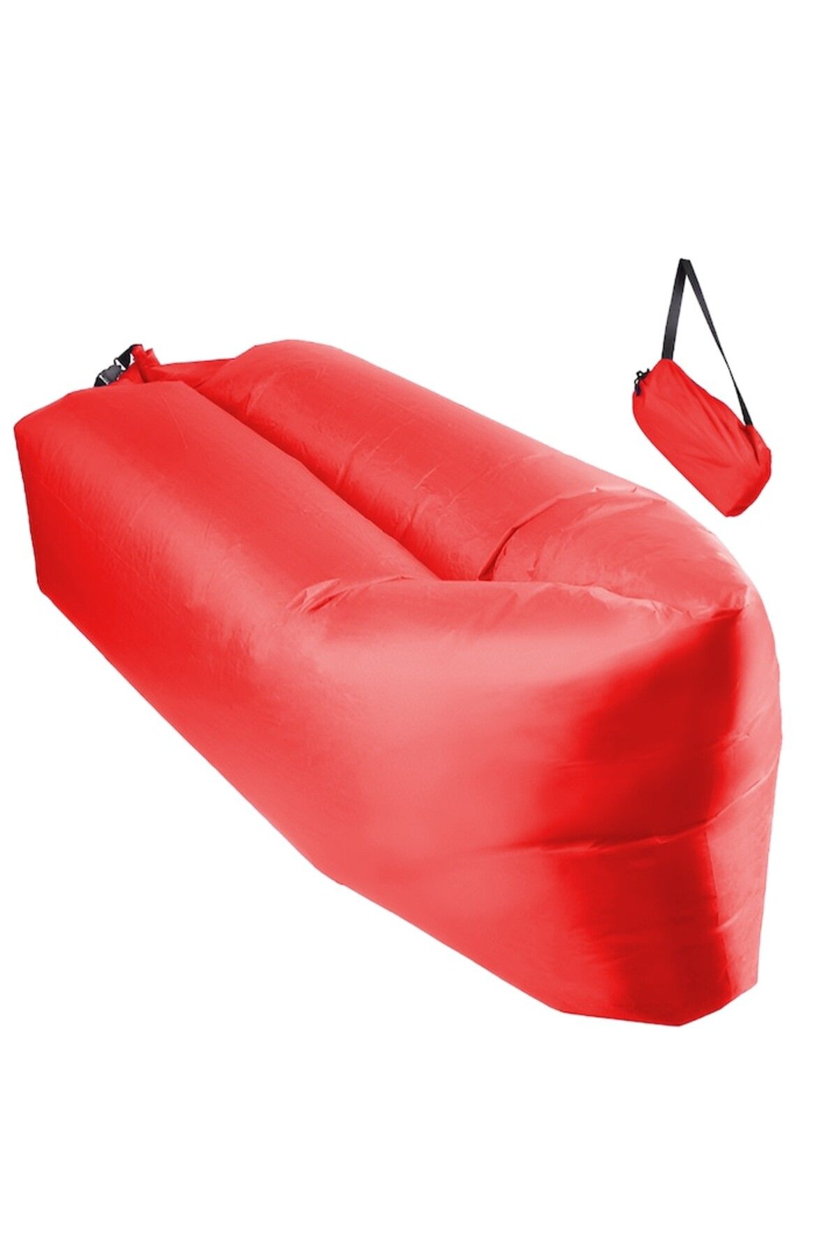 MACVI Saltea Tip Sezlong Lazybag Macvi , Umflare Fara Pompa, Plaja/picnic/camping, 190 X 70 Cm,rosu - One Size