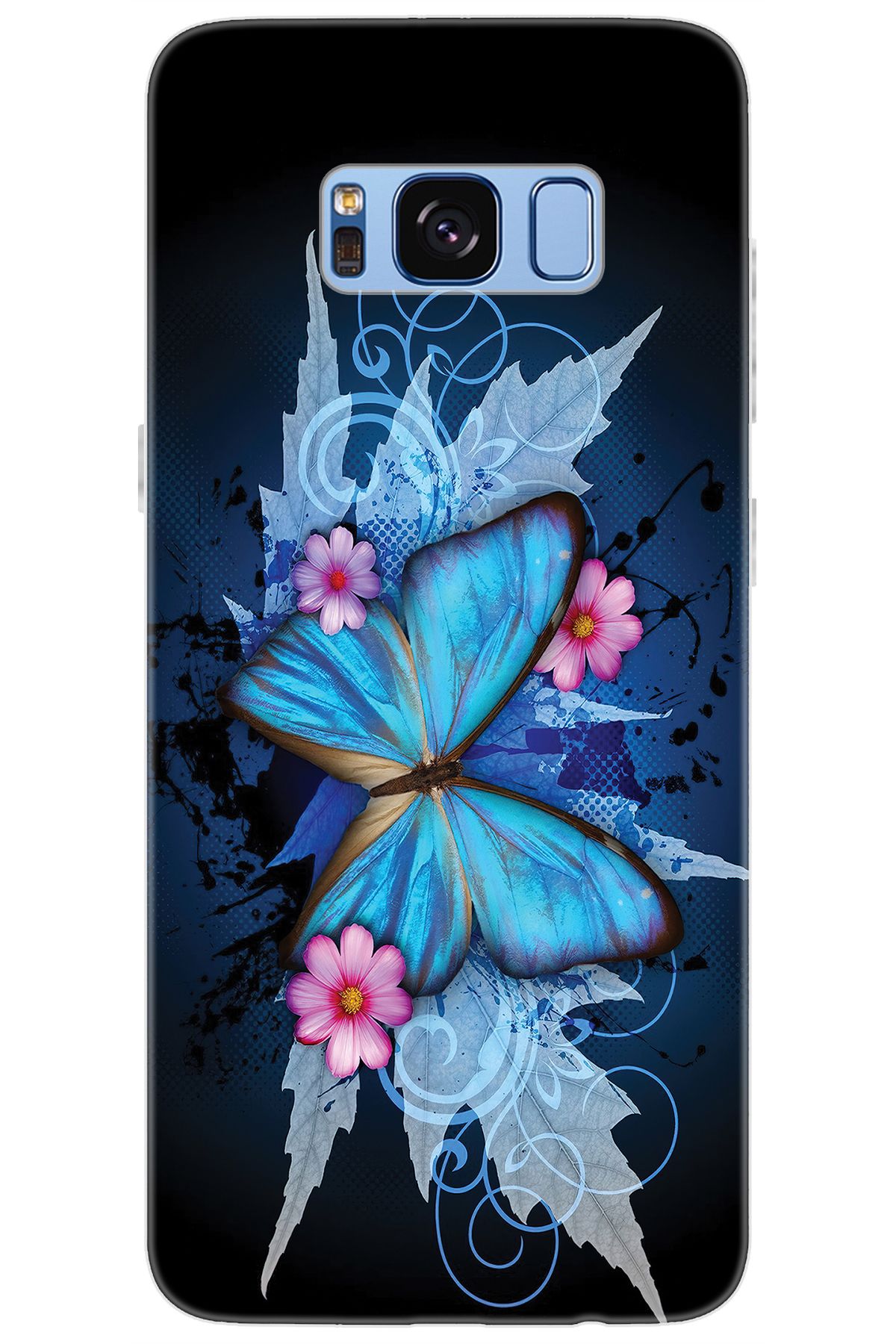 Ceppare Samsung Galaxy S8 (SM-G950F) Uyumlu Kılıf Desen Baskılı Silikon Kelebek Resim STK:550 CP-Ny9Id5m