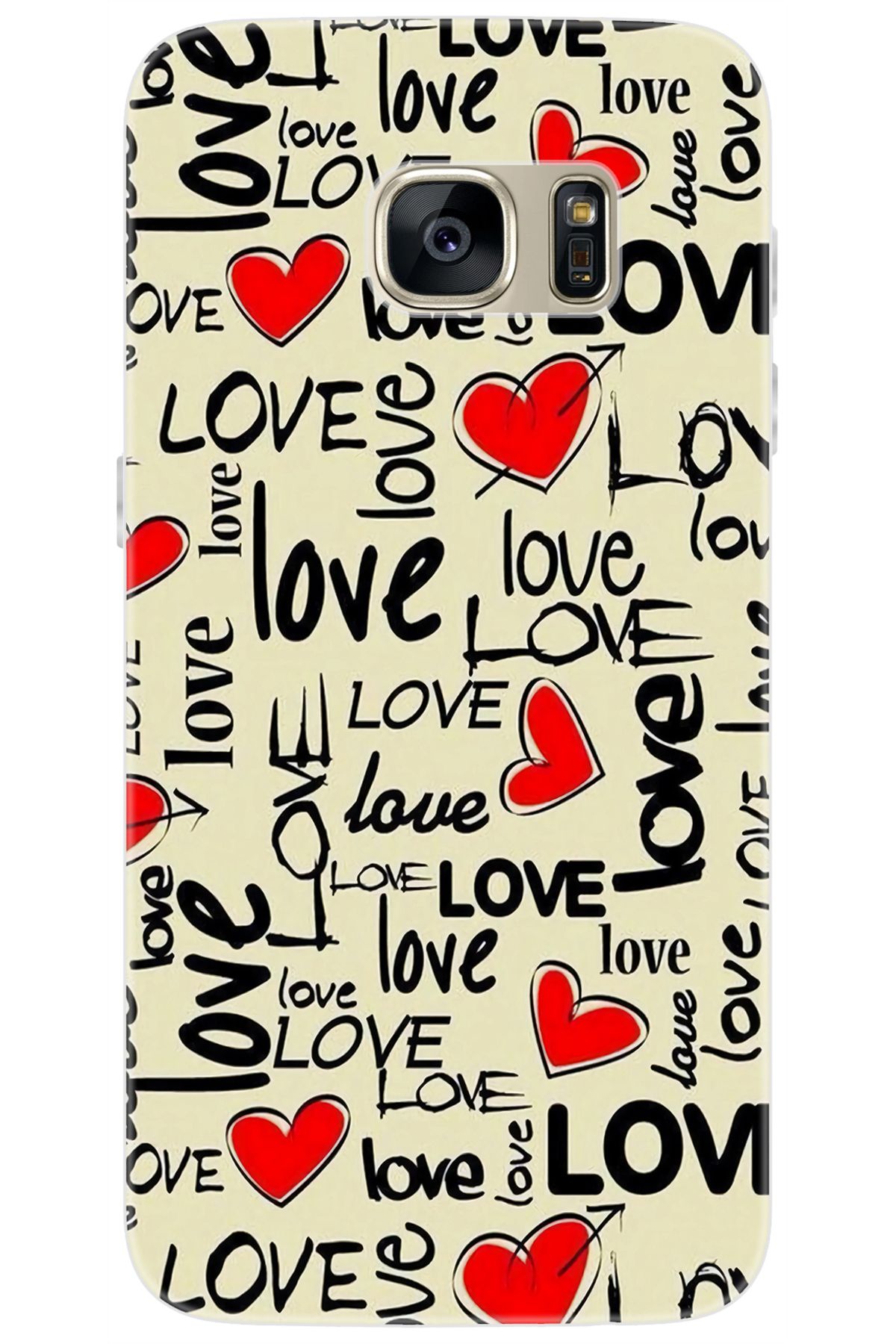 Ceppare Samsung Galaxy S7 (SM-G930F) Uyumlu Kılıf Desen Baskılı Silikon Love Serisi STK:728 CP-IX228a8