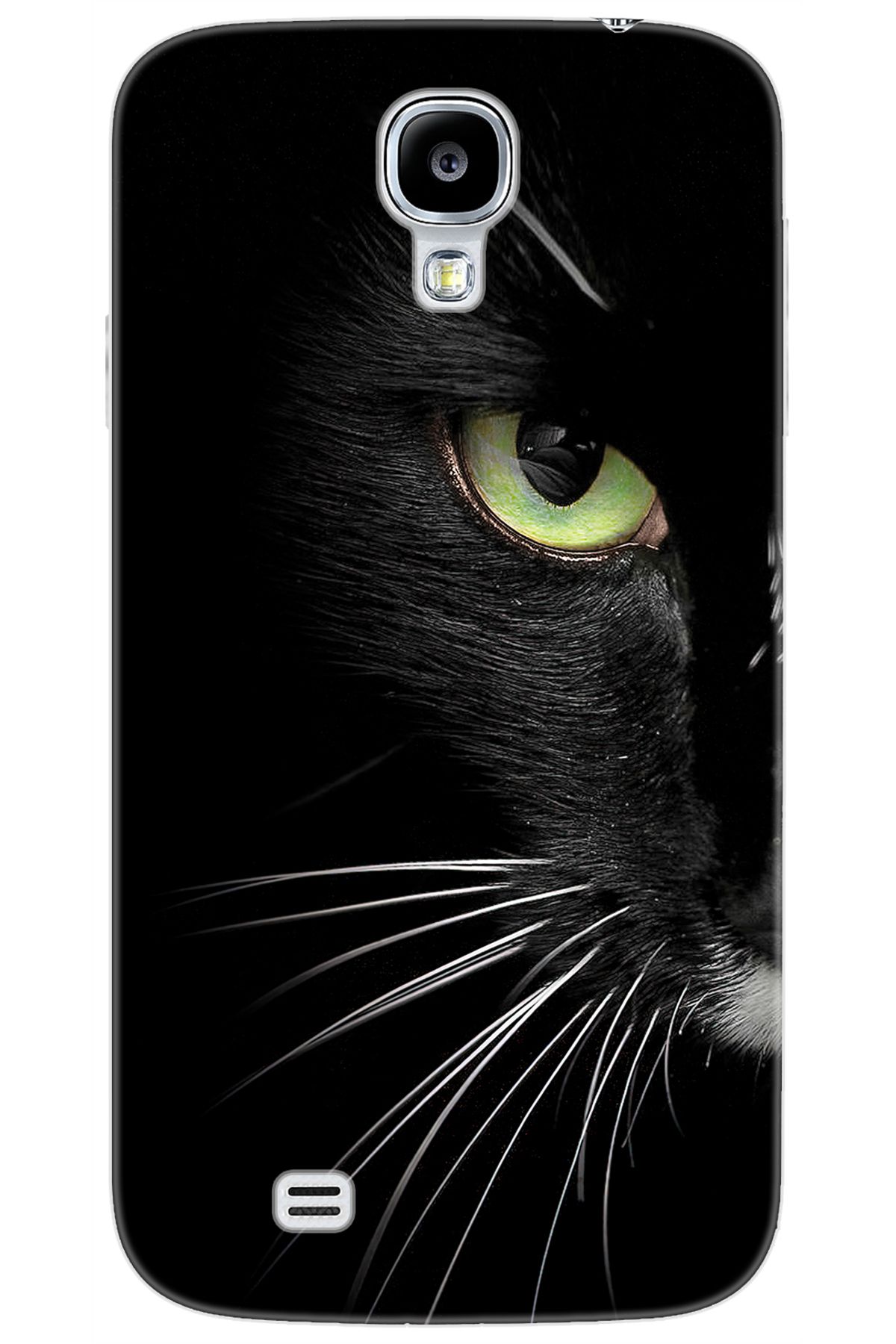 Ceppare Samsung Galaxy S4 (GT-I9500) Uyumlu Kılıf Desen Baskılı Silikon Siyah Kedi STK:482 CP-avBSQt9