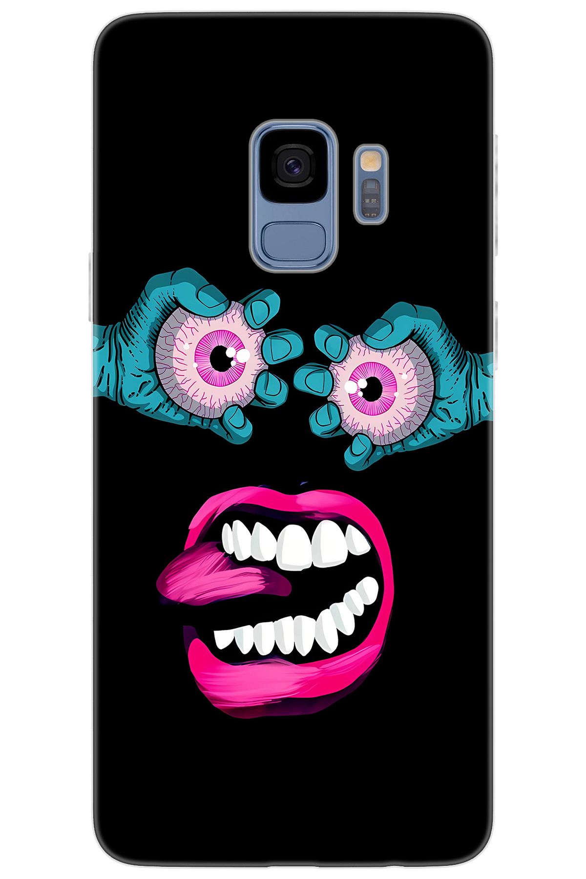 Ceppare Samsung Galaxy S9 (SM-G960F) Uyumlu Kılıf Desen Baskılı Silikon Çılgın Gözler STK:657 CP-c4dqPth