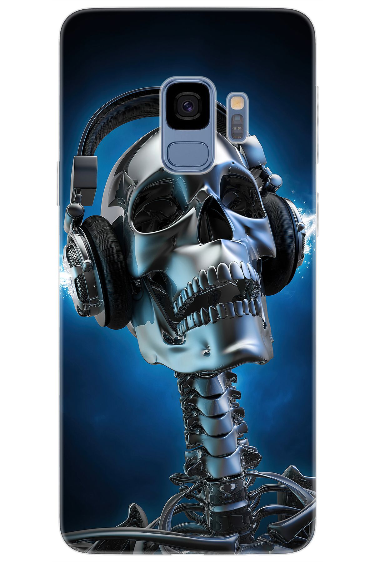 Ceppare Samsung Galaxy S9 (SM-G960F) Uyumlu Kılıf Desen Baskılı Silikon Metal İskelet STK:141 CP-YWg0fS1