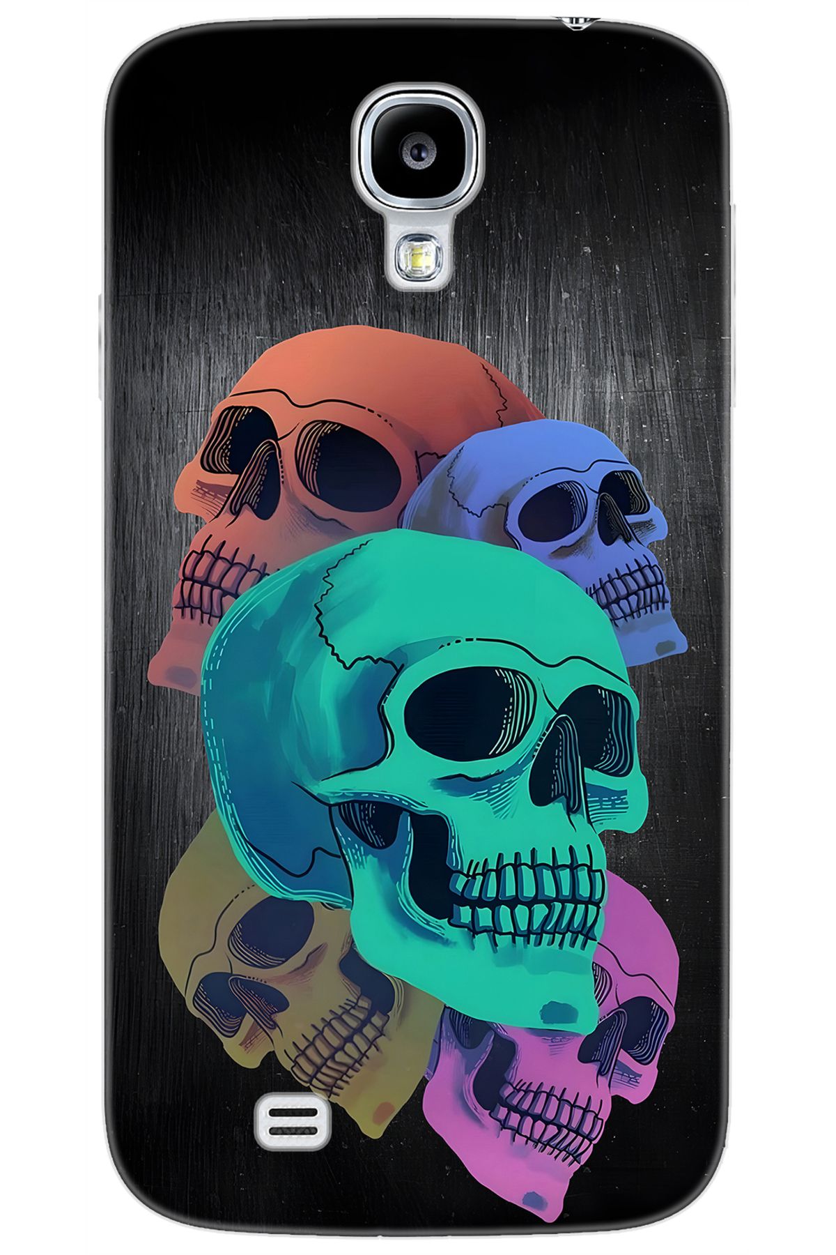 Ceppare Samsung Galaxy S4 (GT-I9500) Uyumlu Kılıf Desenli Silikon Renkli Kuru Kafalar STK:712 CP-eFCjOLy