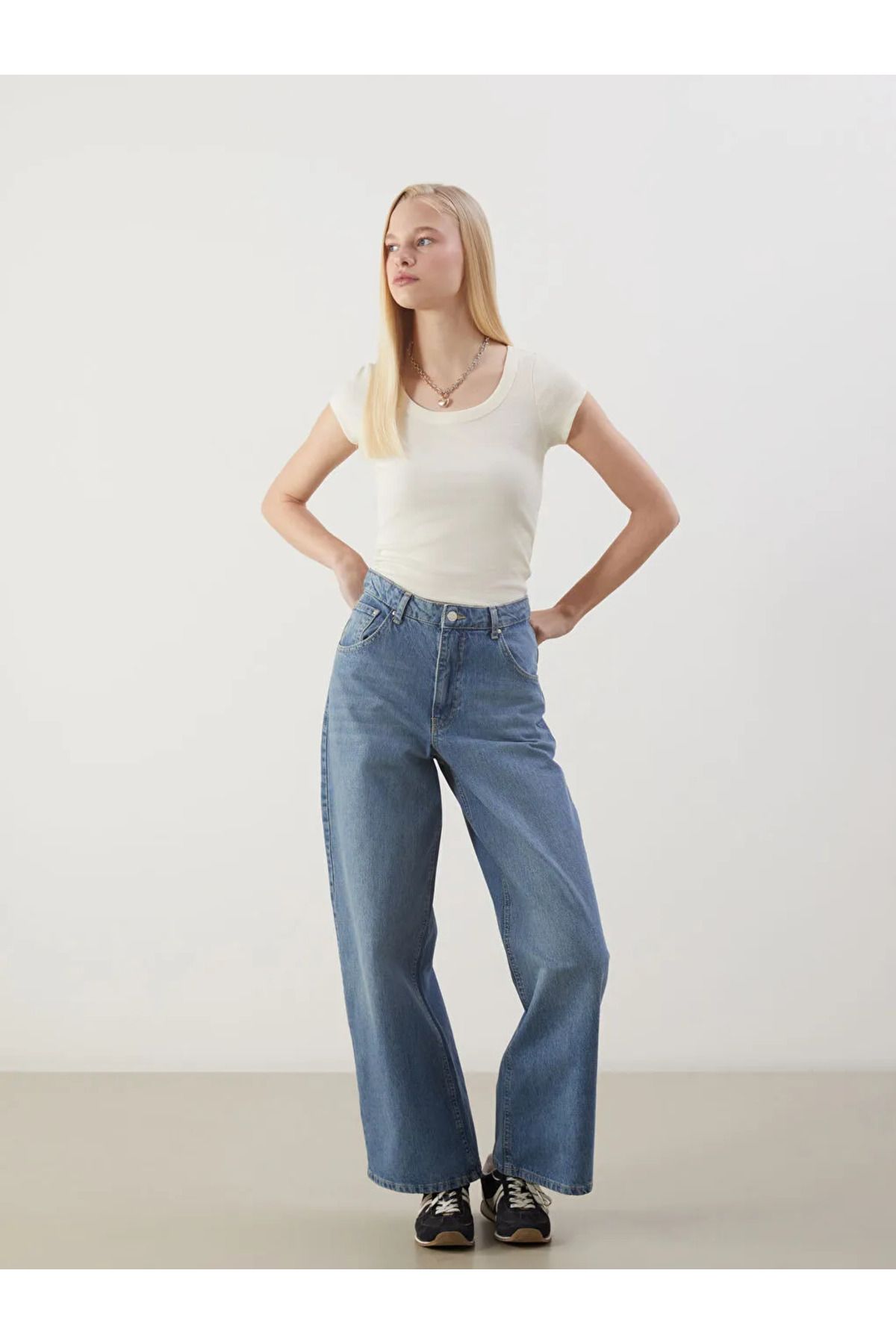LC Waikiki XSIDE Mavi Baggy Fit Kadın Jean Pantolon