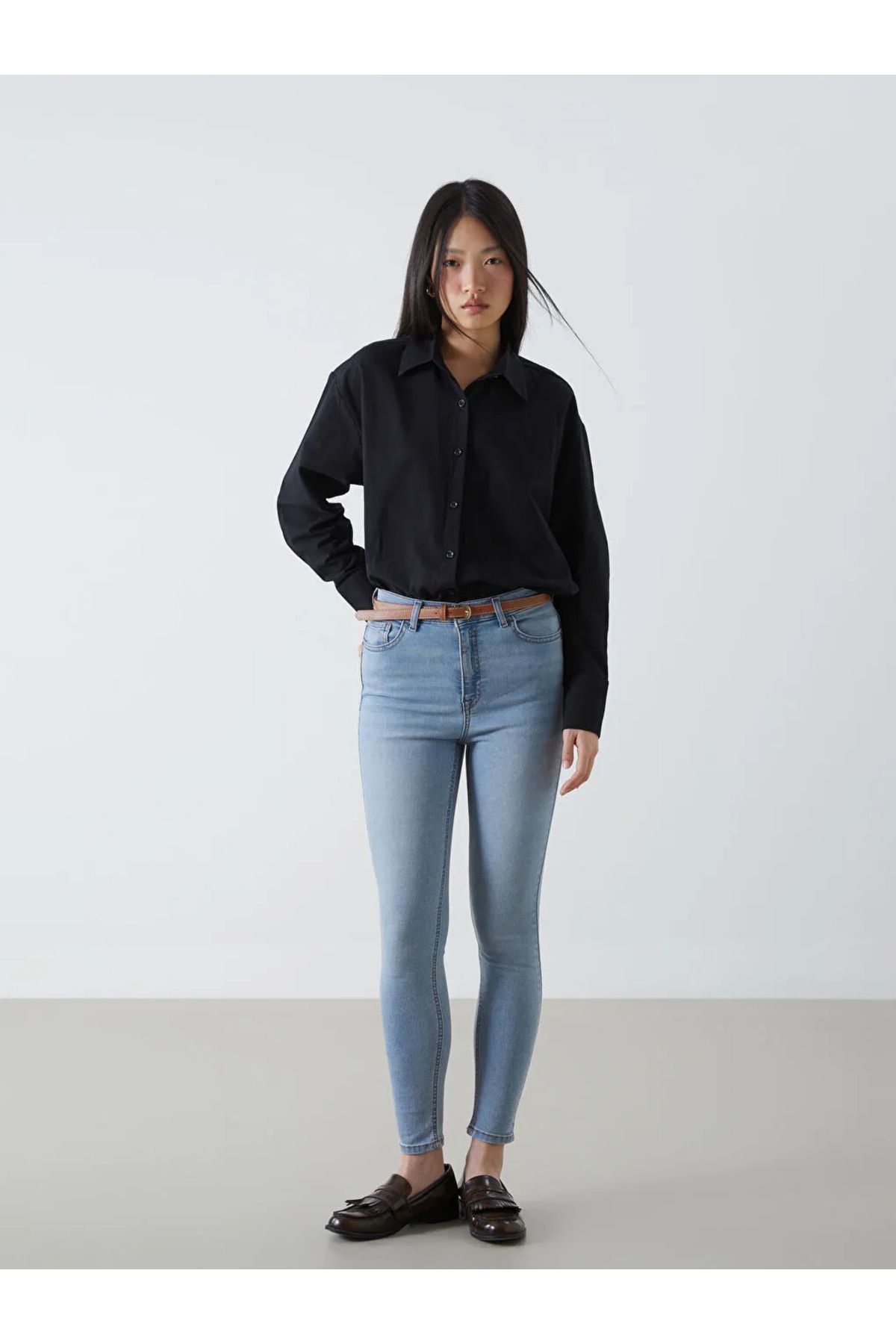 LC Waikiki LCW Jeans Indigo Beli Kemerli Jüpiter Süper Skinny Fit Jean Pantolon