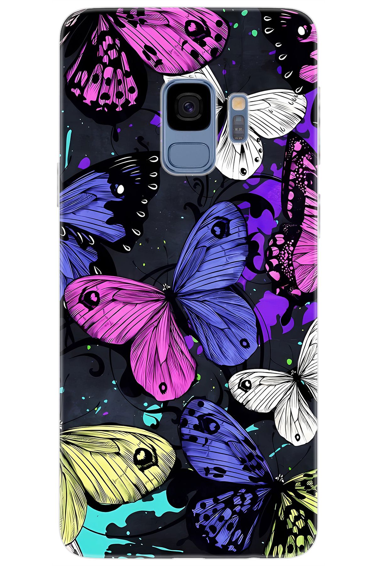 Ceppare Samsung Galaxy S9 (SM-G960F) Uyumlu Kılıf Desen Baskı Silikon Kalp Yapan Kelebek STK:651 CP-Ucg9UB8