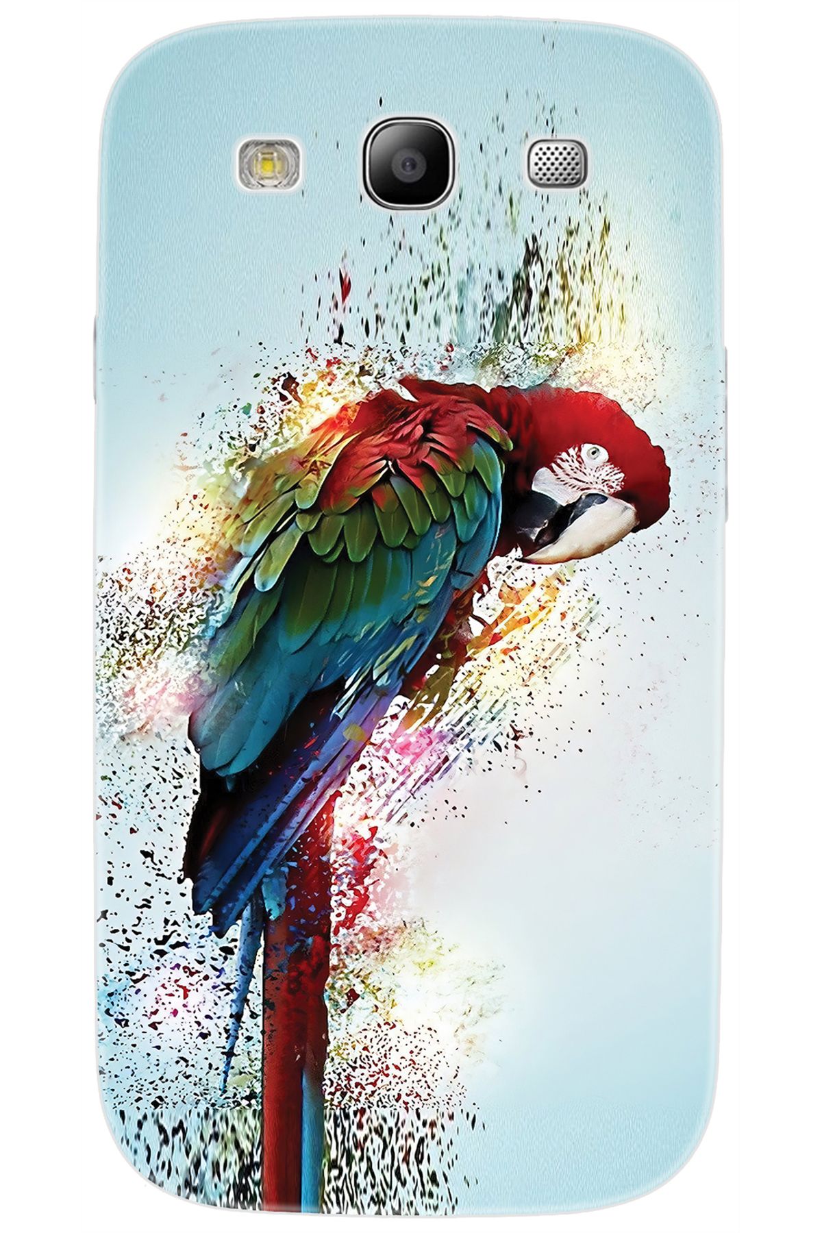 Ceppare Samsung Galaxy S3 (GT-I9300) Uyumlu Kılıf Desen Baskılı Silikon Papağan STK:562 CP-3ZWtdH8