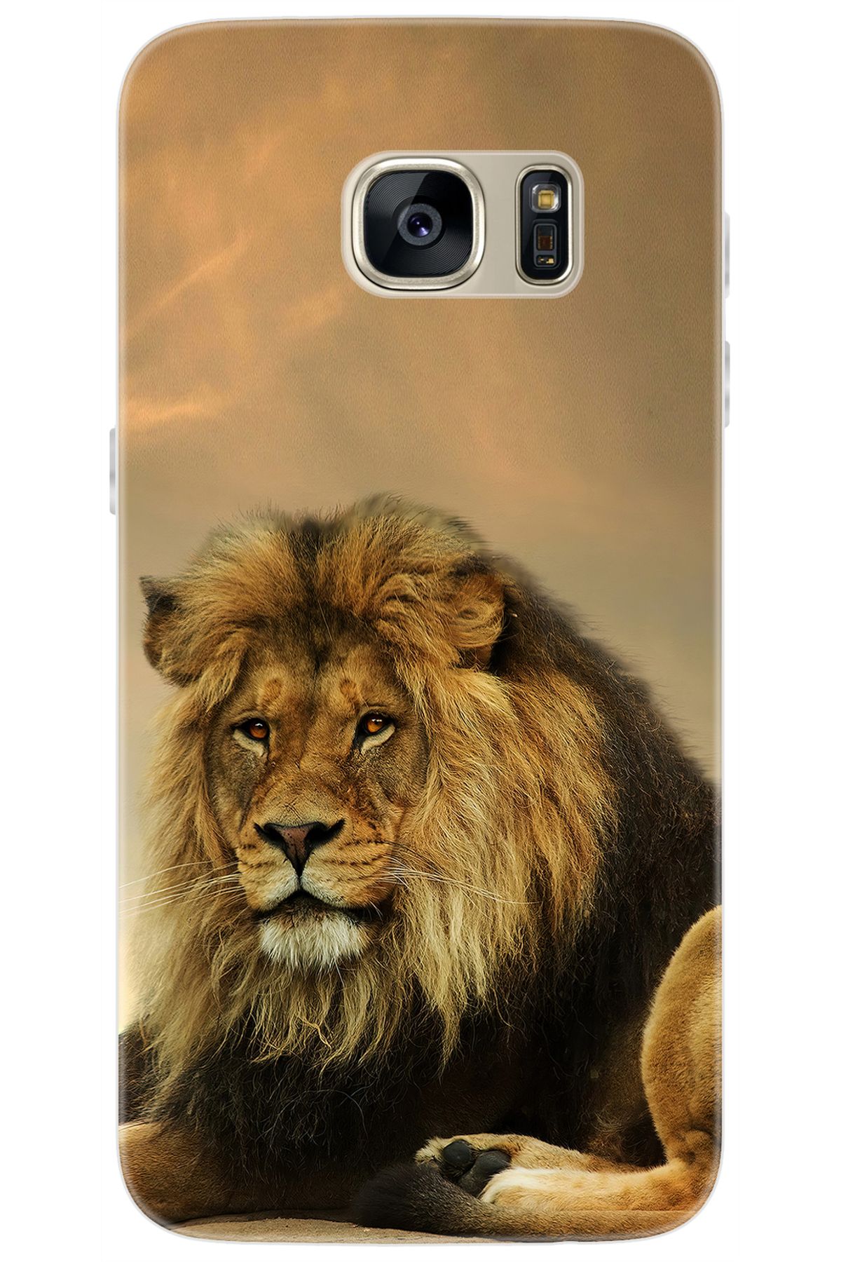 Ceppare Samsung Galaxy S7 (SM-G930F) Uyumlu Kılıf Desen Baskılı Silikon Kral Aslan STK:207 CP-8nS9JxH