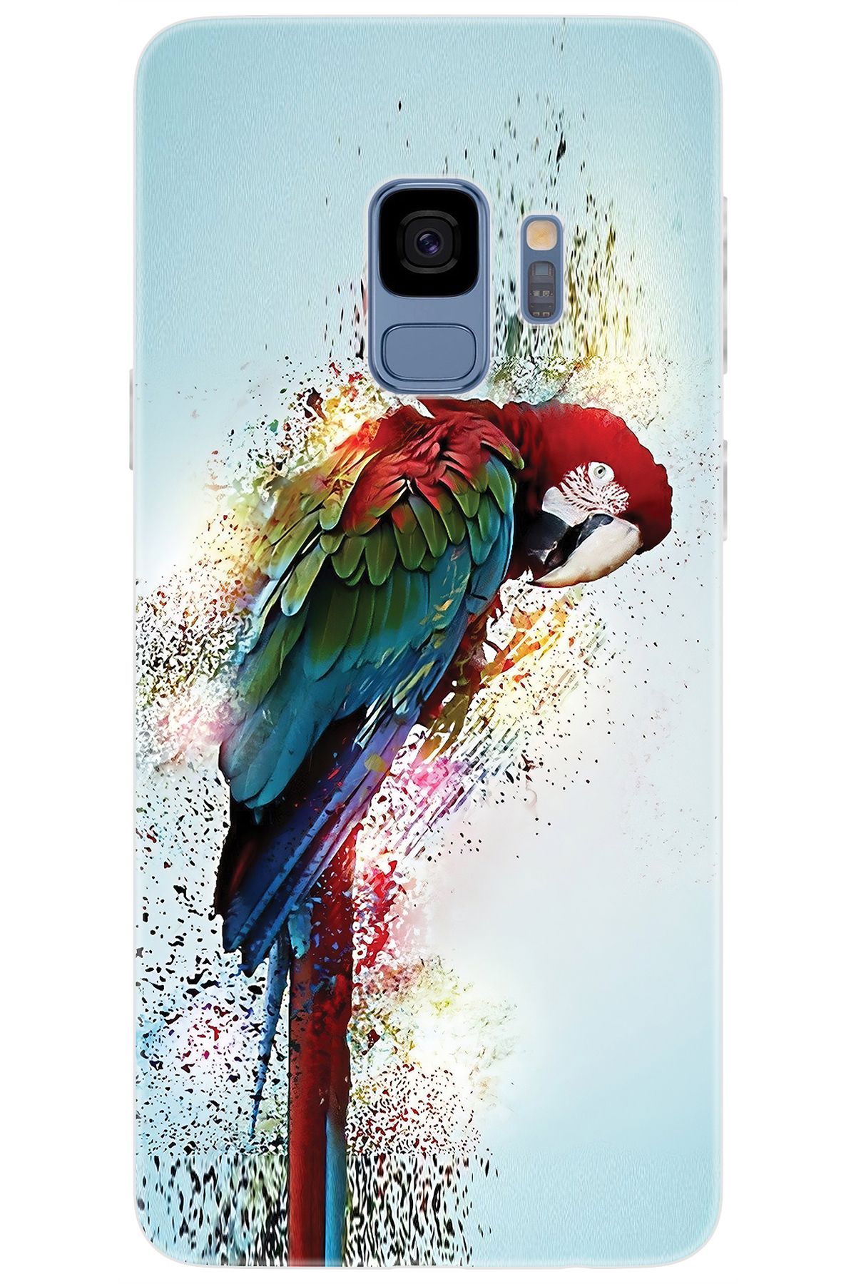 Ceppare Samsung Galaxy S9 (SM-G960F) Uyumlu Kılıf Desen Baskılı Silikon Papağan STK:562 CP-ejBrtbm