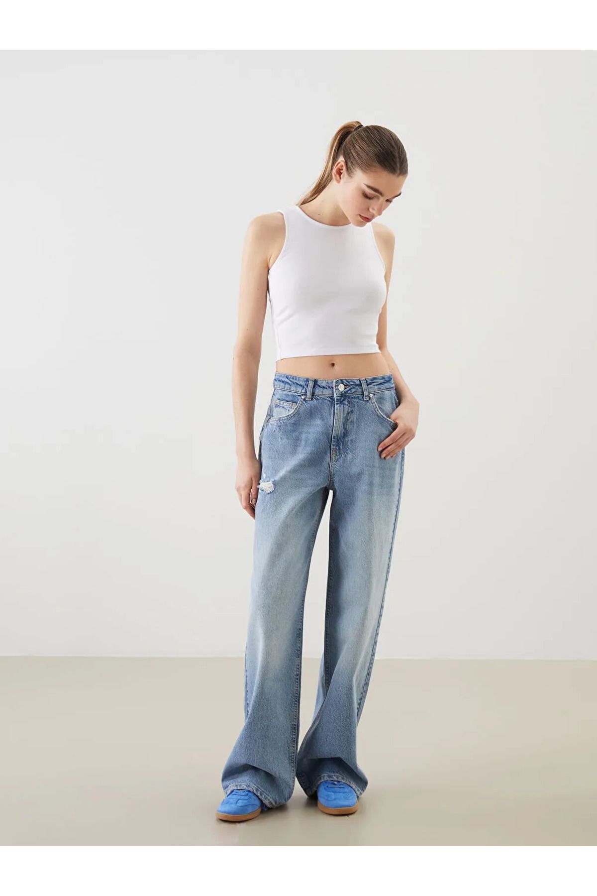 LC Waikiki XSIDE Mavi Wideleg Kadın Jean Pantolon